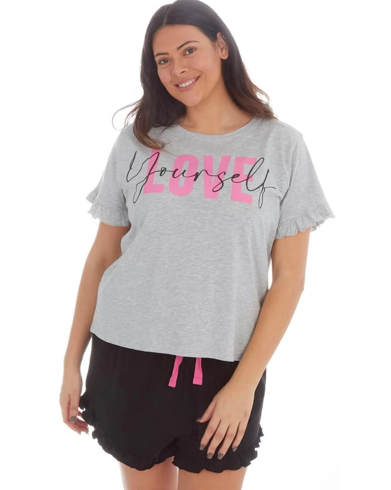 Forever Dreaming Pyjamas | Plus Size 'Love Yourself' Short Pyjamas