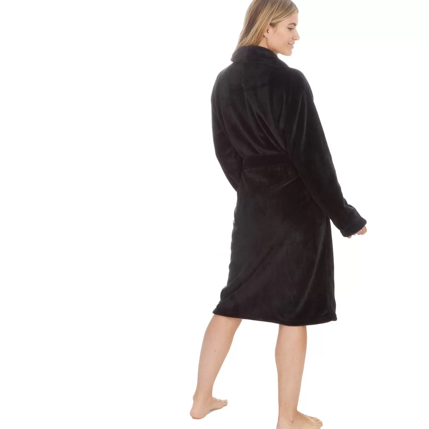 Forever Dreaming Dressing Gowns | Shawl Collar Dressing Gown - Black