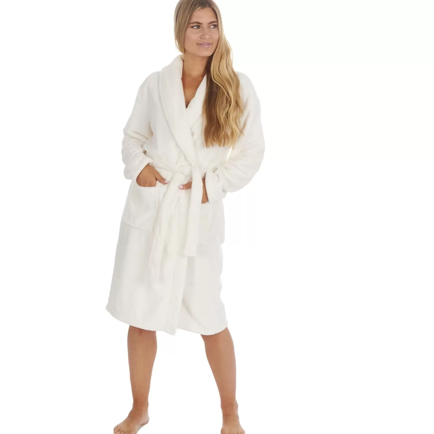 Forever Dreaming Dressing Gowns | Shawl Collar Dressing Gown - Cream