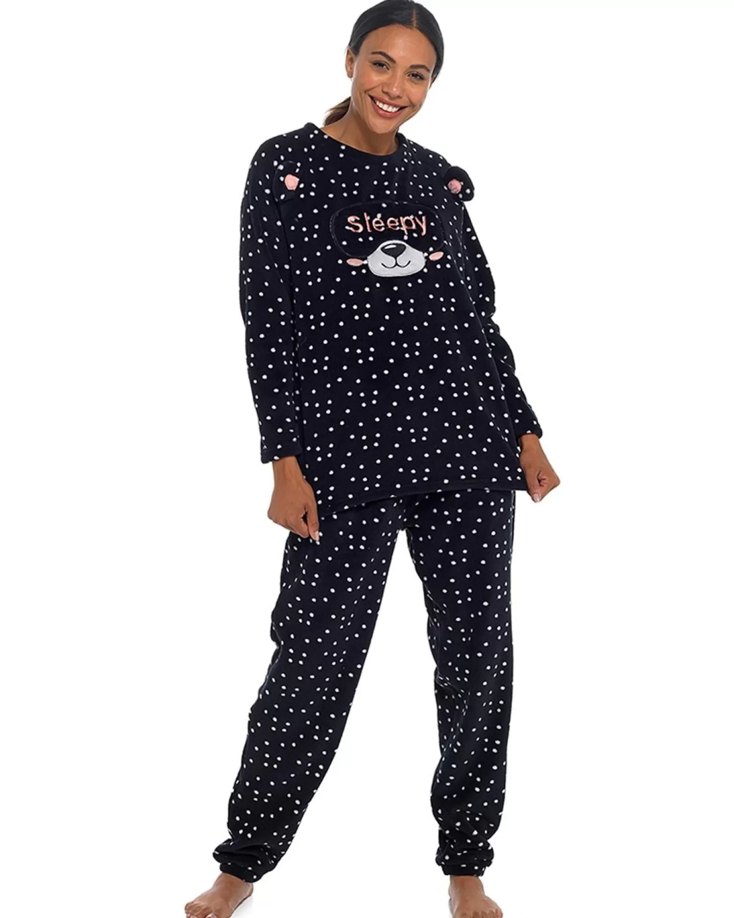 Foxbury Pyjamas | Black Bear Fleece Pyjamas