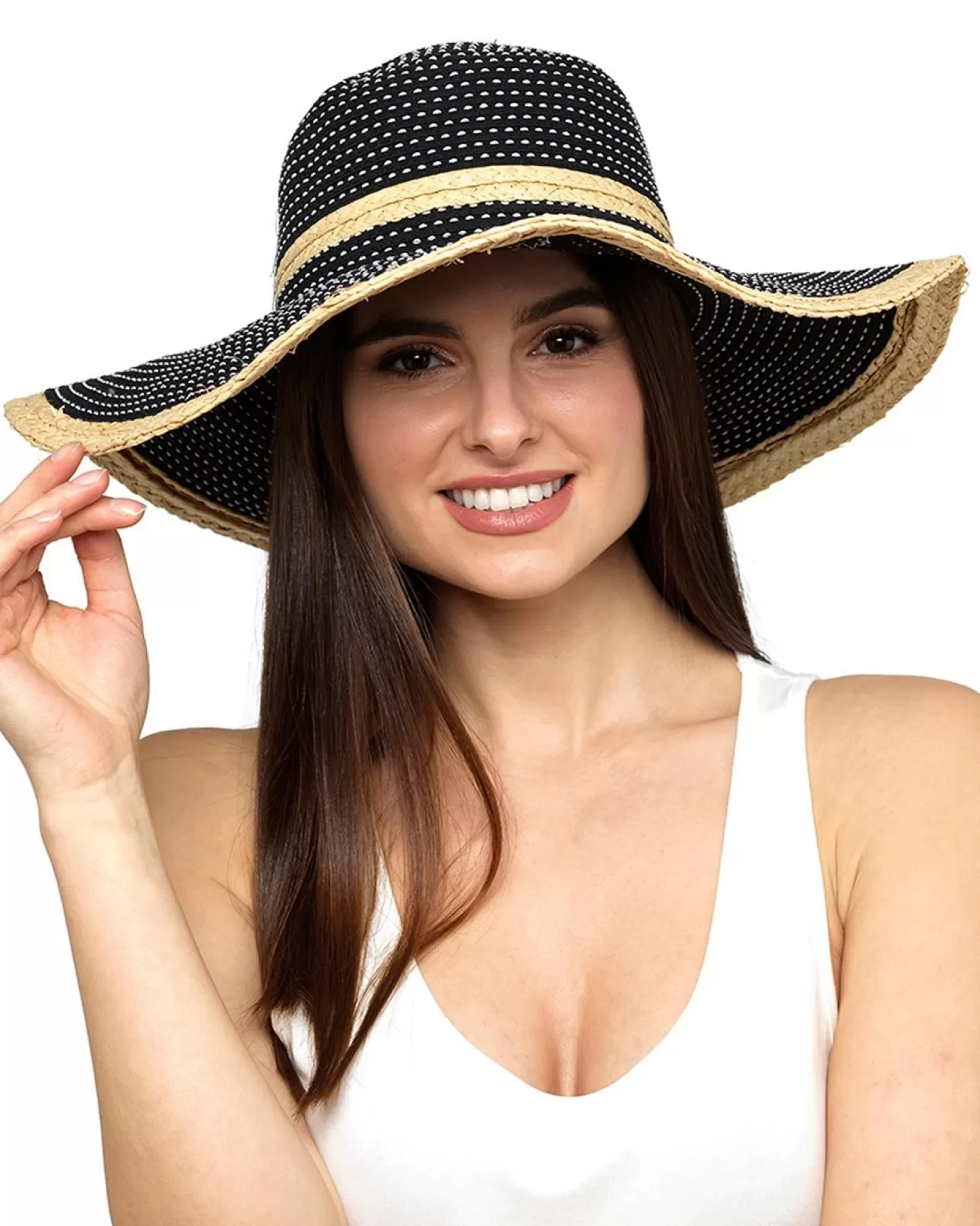 Foxbury Hats | Black Straw Floppy Summer Hat