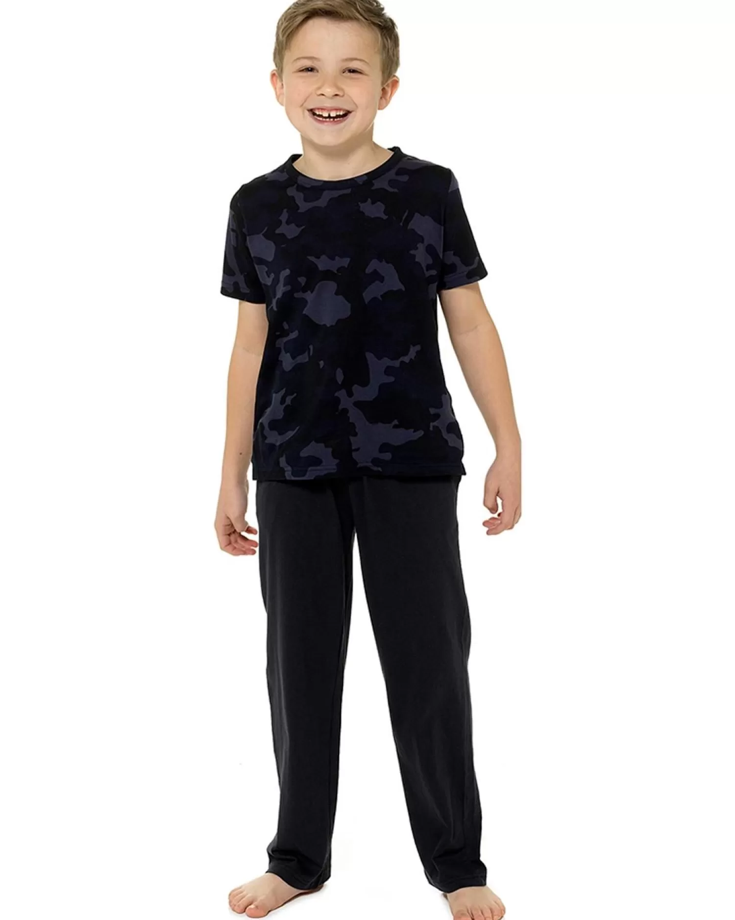 Kids Foxbury Boys Blue Camo Long Pyjamas