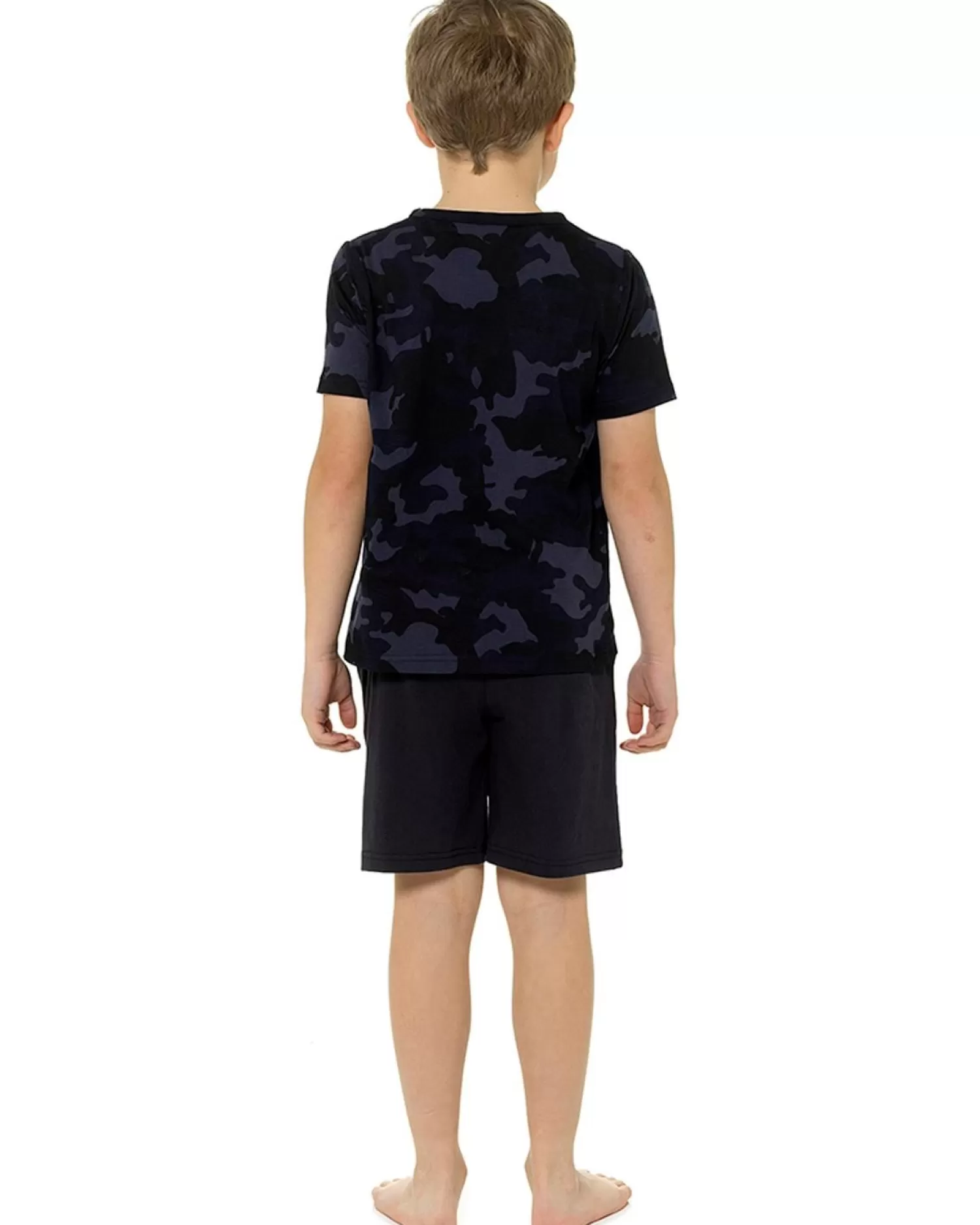 Kids Foxbury Boys Blue Camo Short Pyjamas