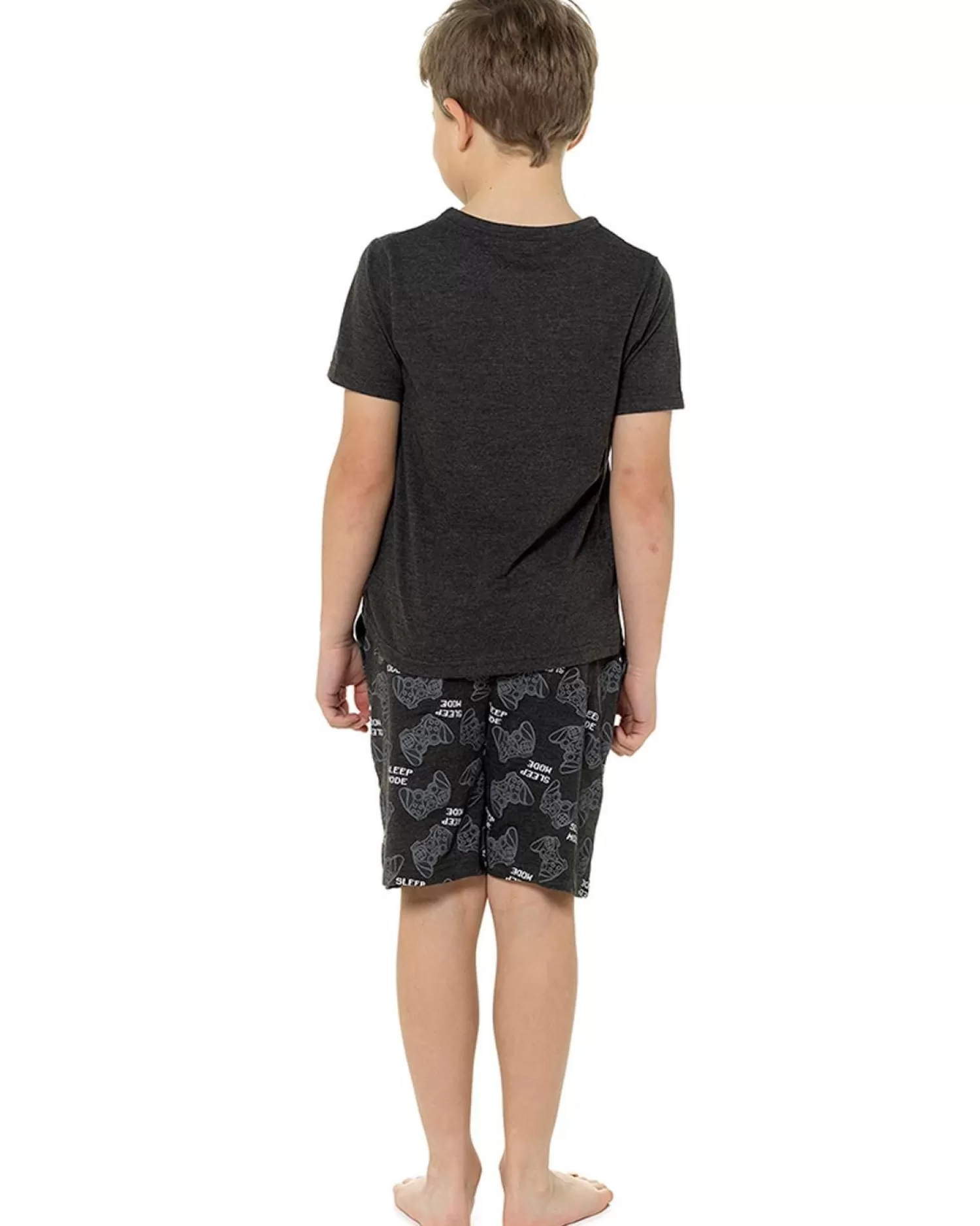 Kids Foxbury Boys Charcoal Gaming Short Pyjamas