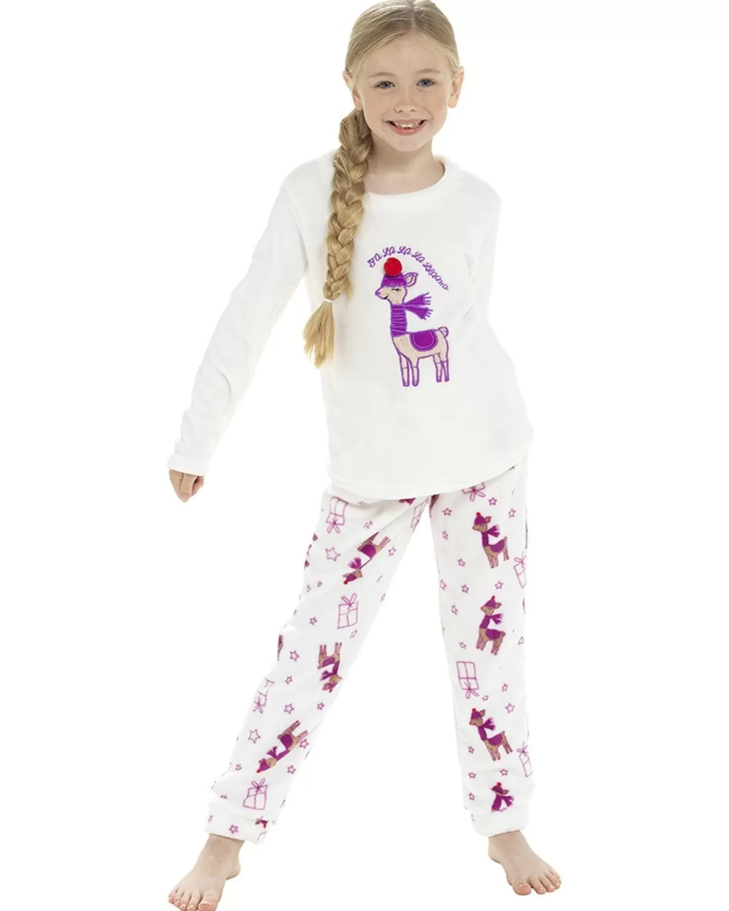 Kids Foxbury Fleece Llama Pyjamas