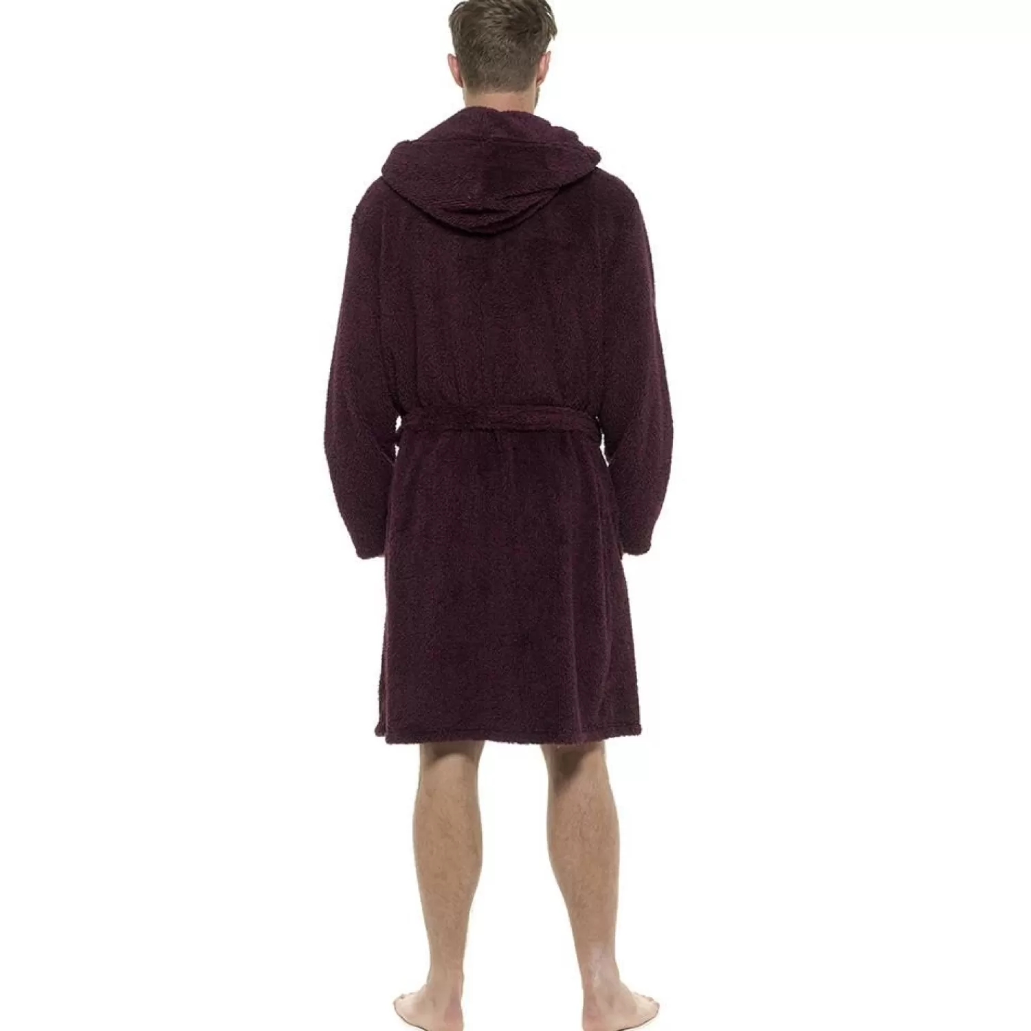 Men Foxbury Hooded Two Tone Dressing Gown - Burgundy