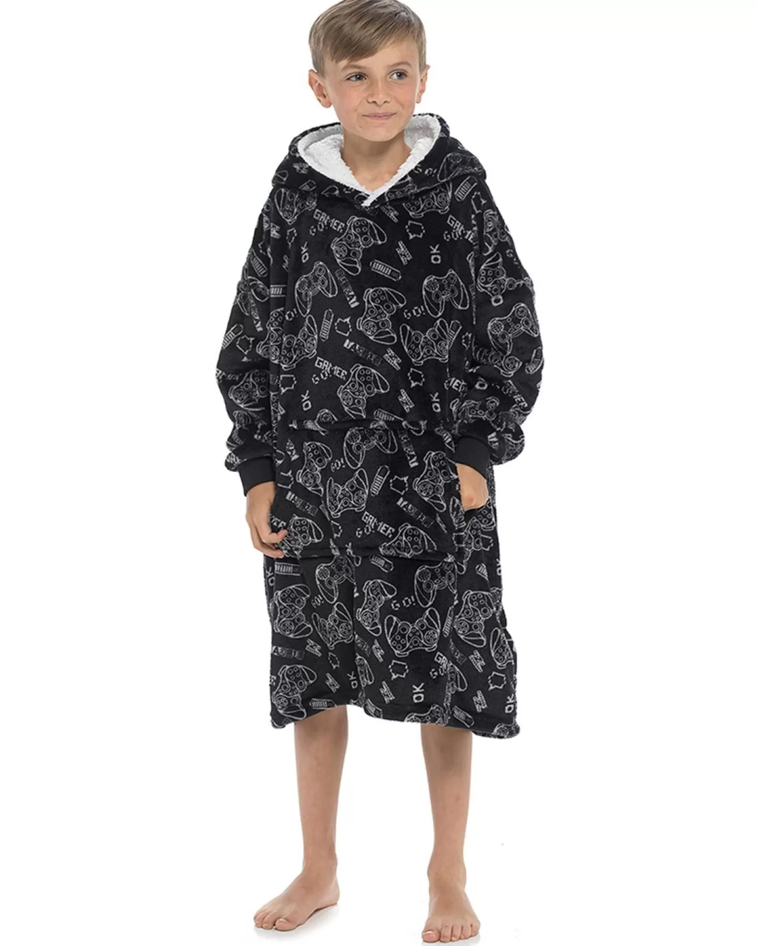 Kids Foxbury Kids Black Gaming Oversized Hoodie