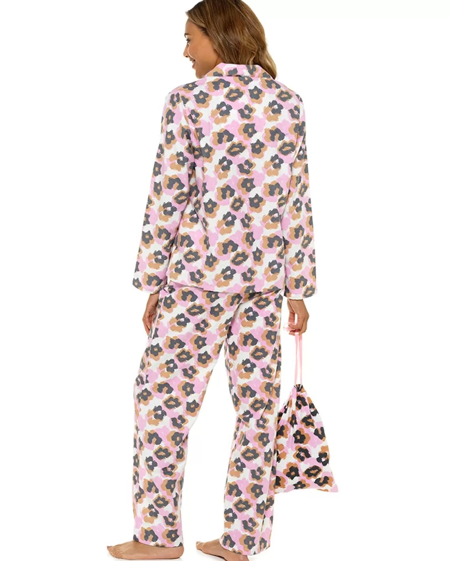 Foxbury Pyjamas | Multicoloured Leopard Button Pyjamas In A Bag