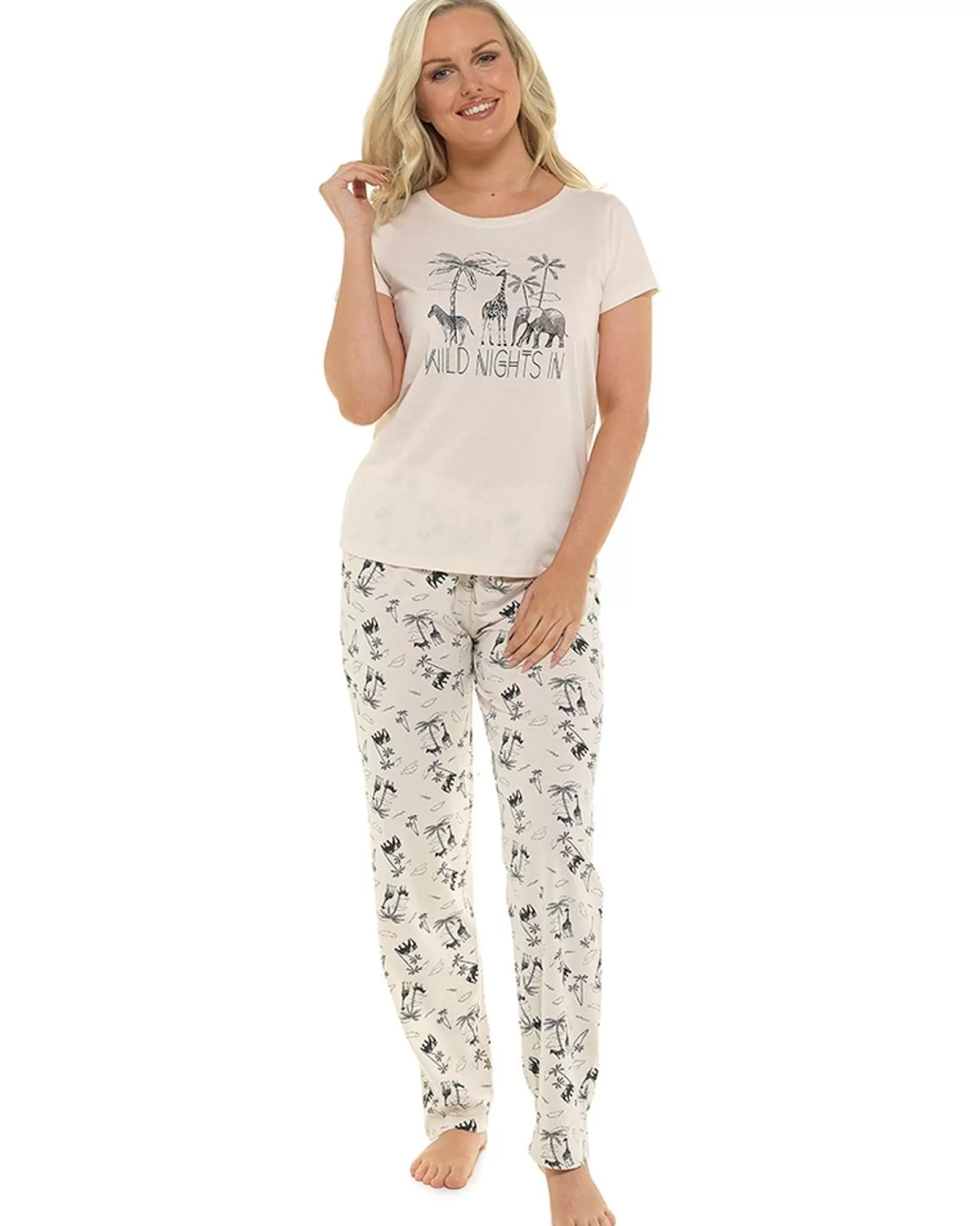 Foxbury Pyjamas | Oatmeal Safari Long Pyjamas