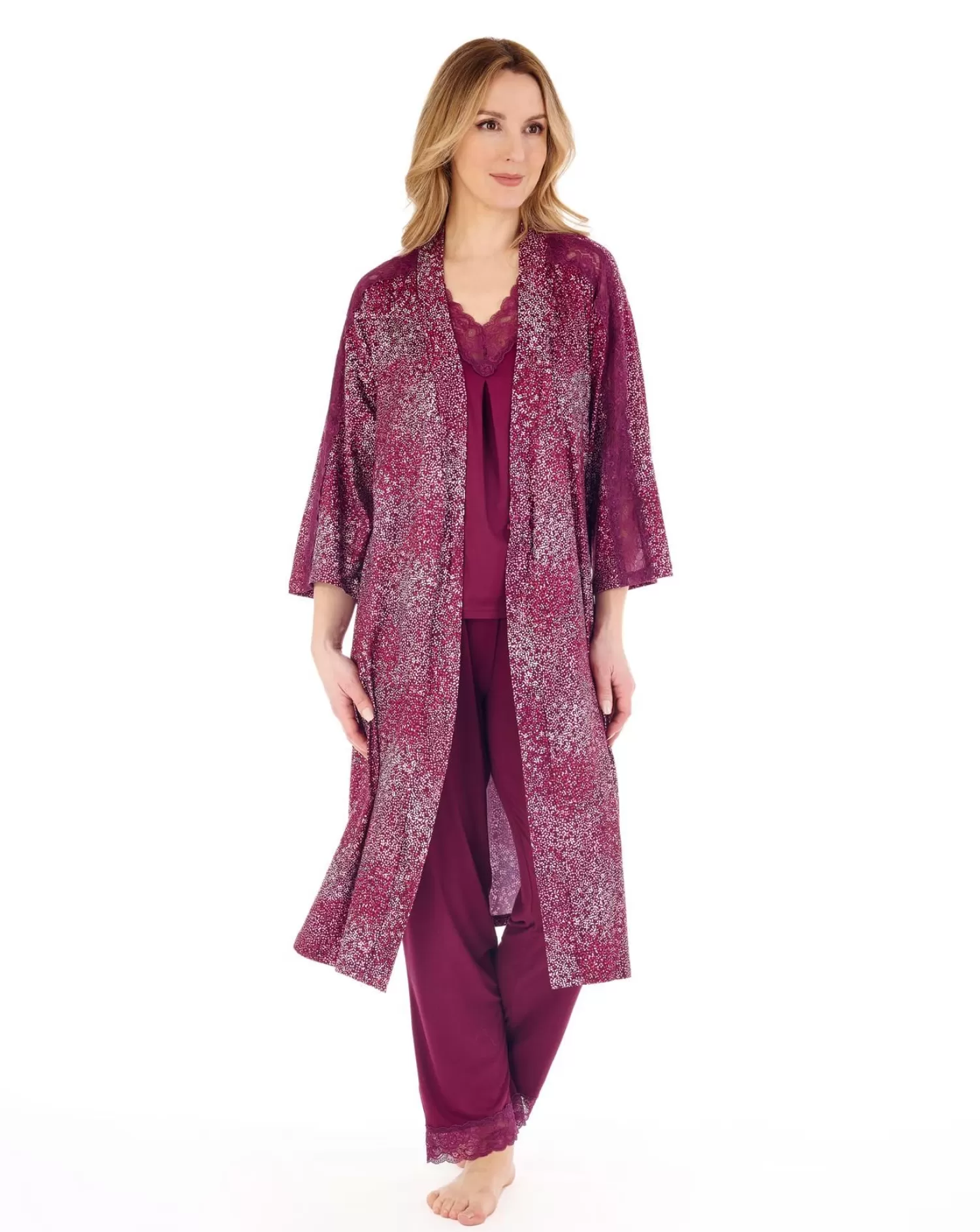 Slenderella Dressing Gowns | Gaspe By Damson Kimono Wrap - Ditsy Print