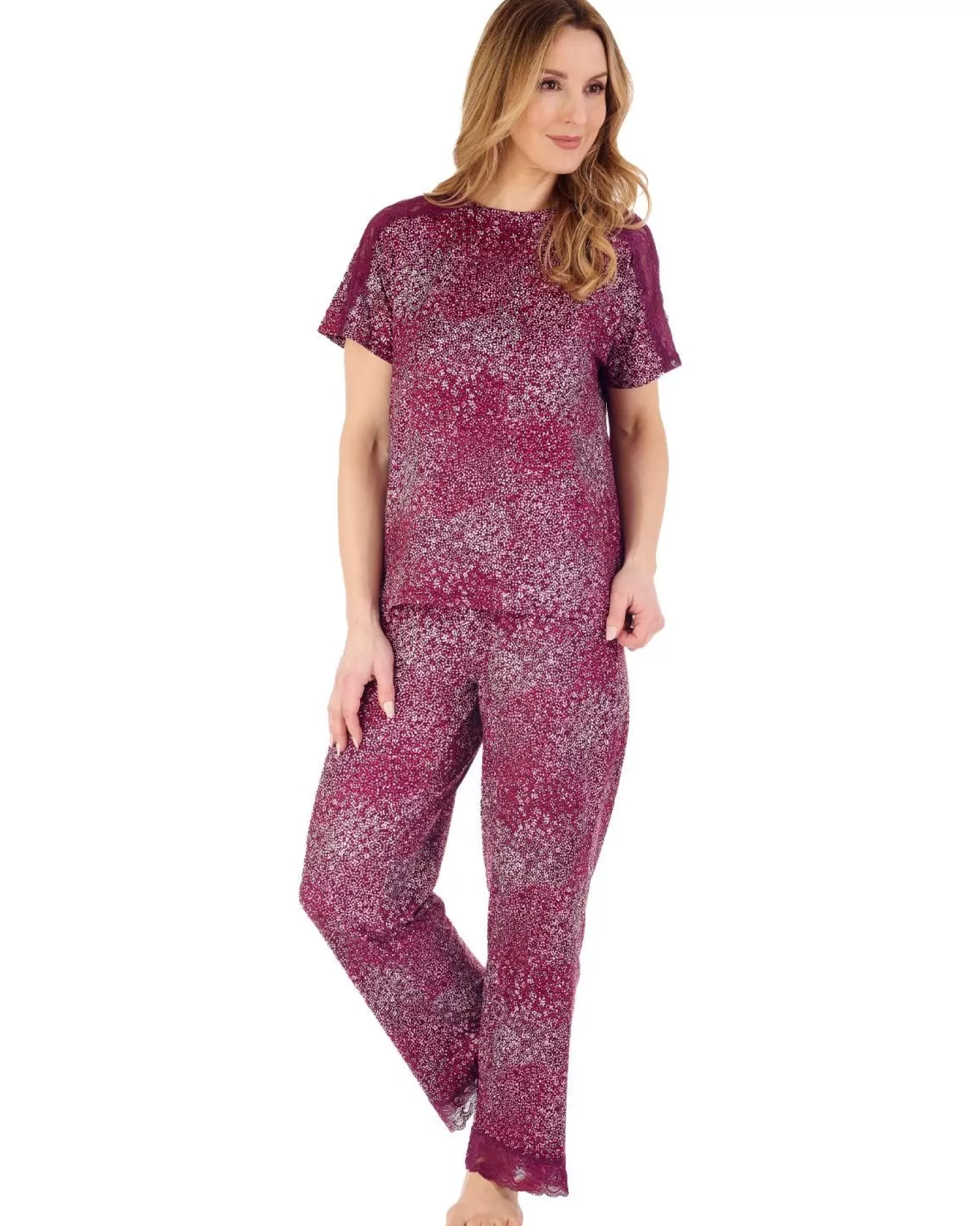 Slenderella Pyjamas | Gaspe By Damson Short Sleeve Pyjamas - Ditsy Print