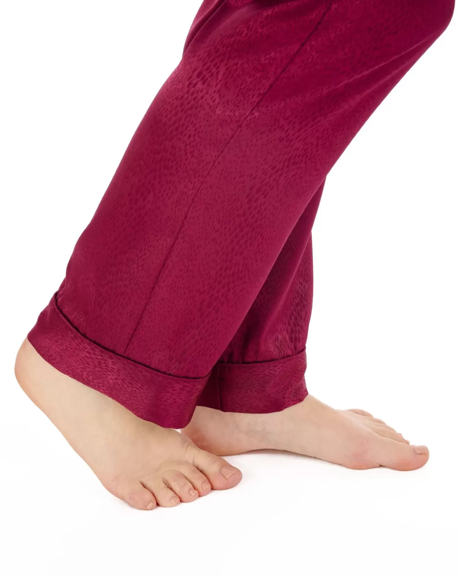 Slenderella Pyjamas | Gaspe By Tailored Satin Pyjamas - Raspberry