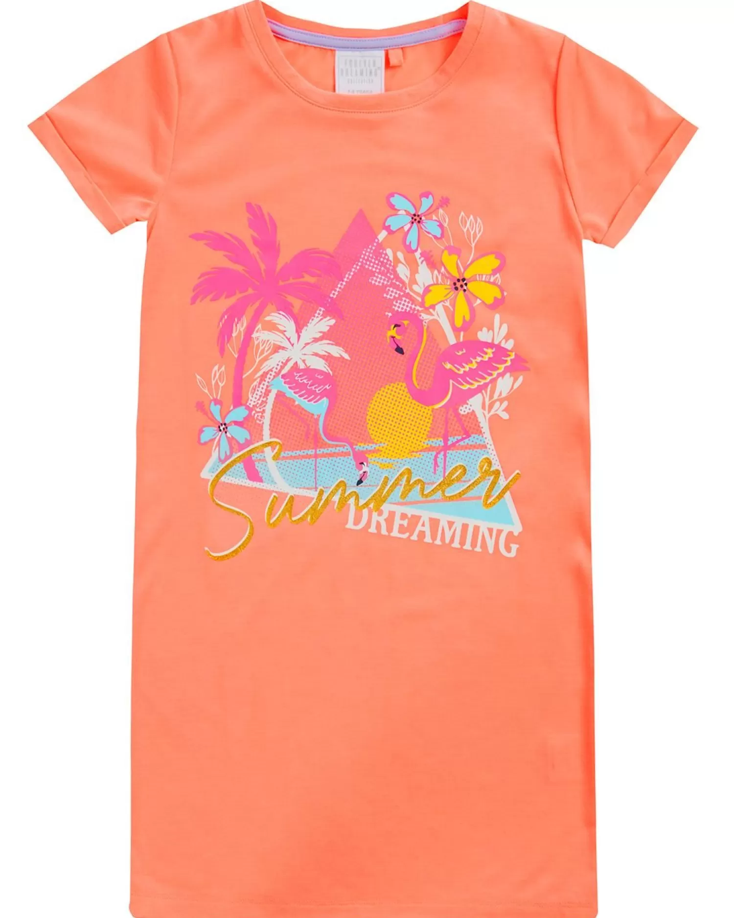 Kids Forever Dreaming Girls Neon Summer Short Sleeve Nightie