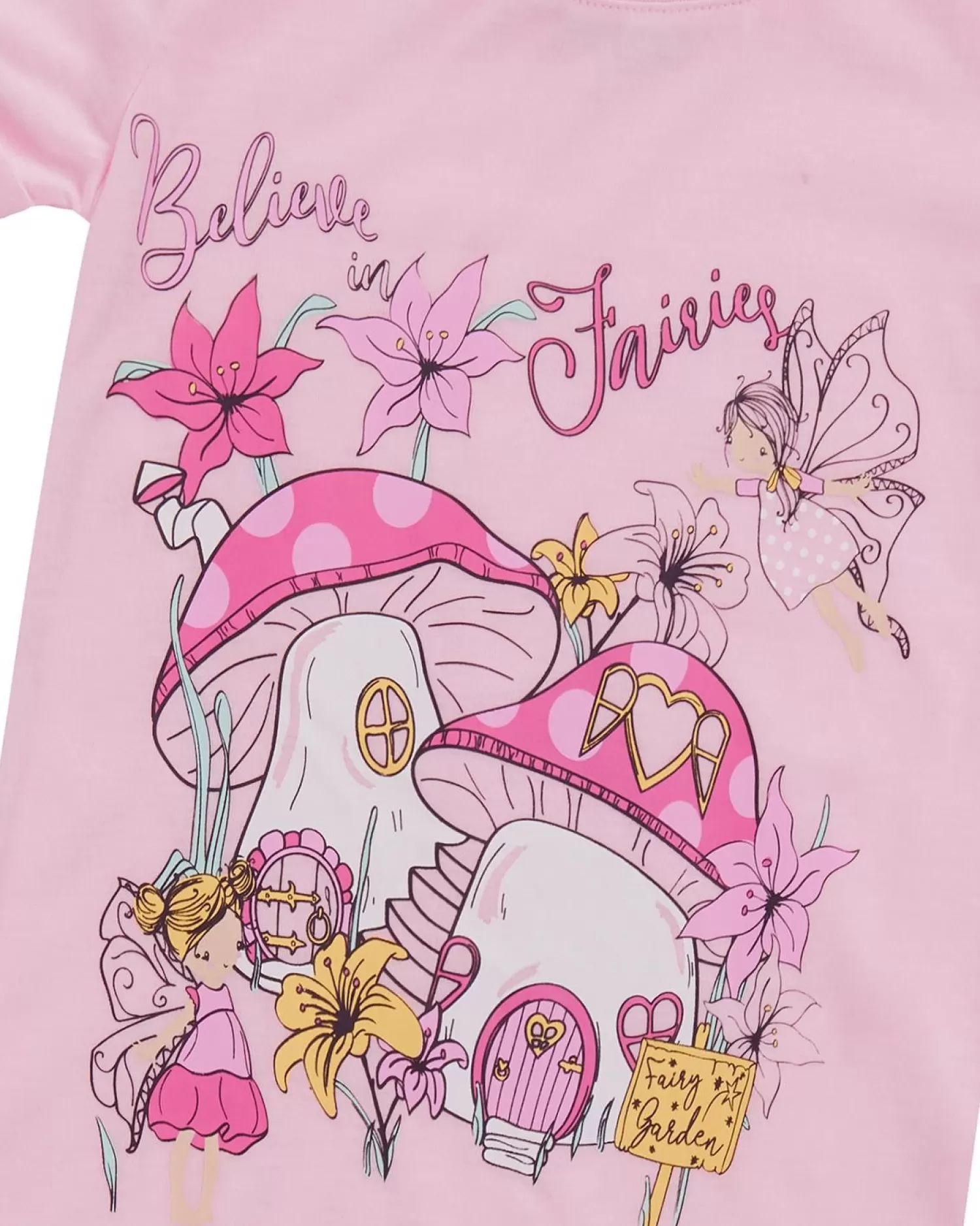 Kids Forever Dreaming Girls Pink Fairy Short Sleeve Nightie