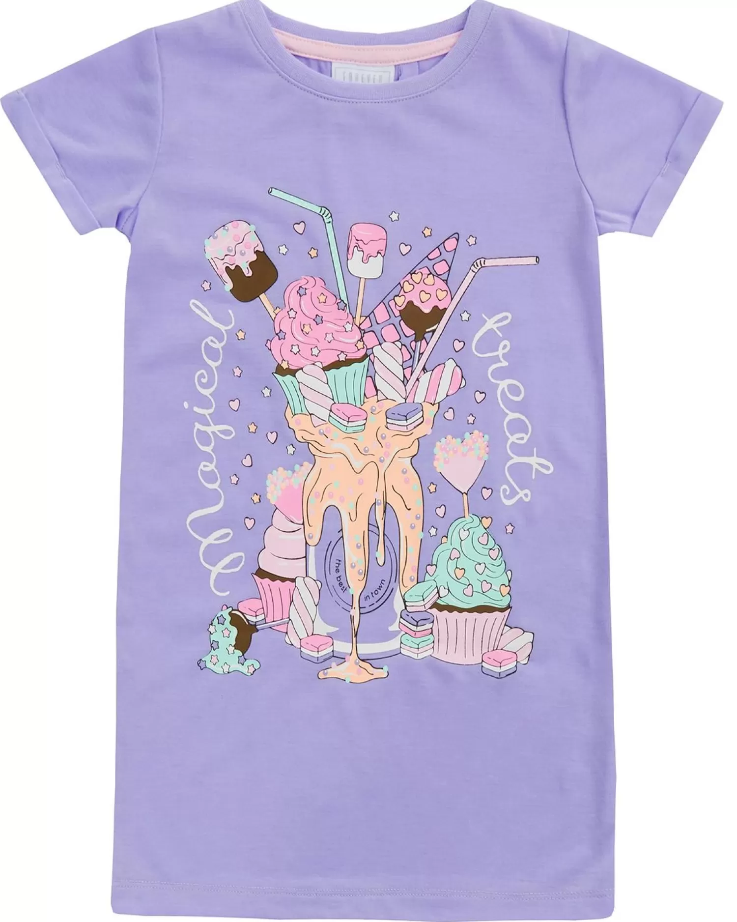 Kids Forever Dreaming Girls Purple Treats Short Sleeve Nightie