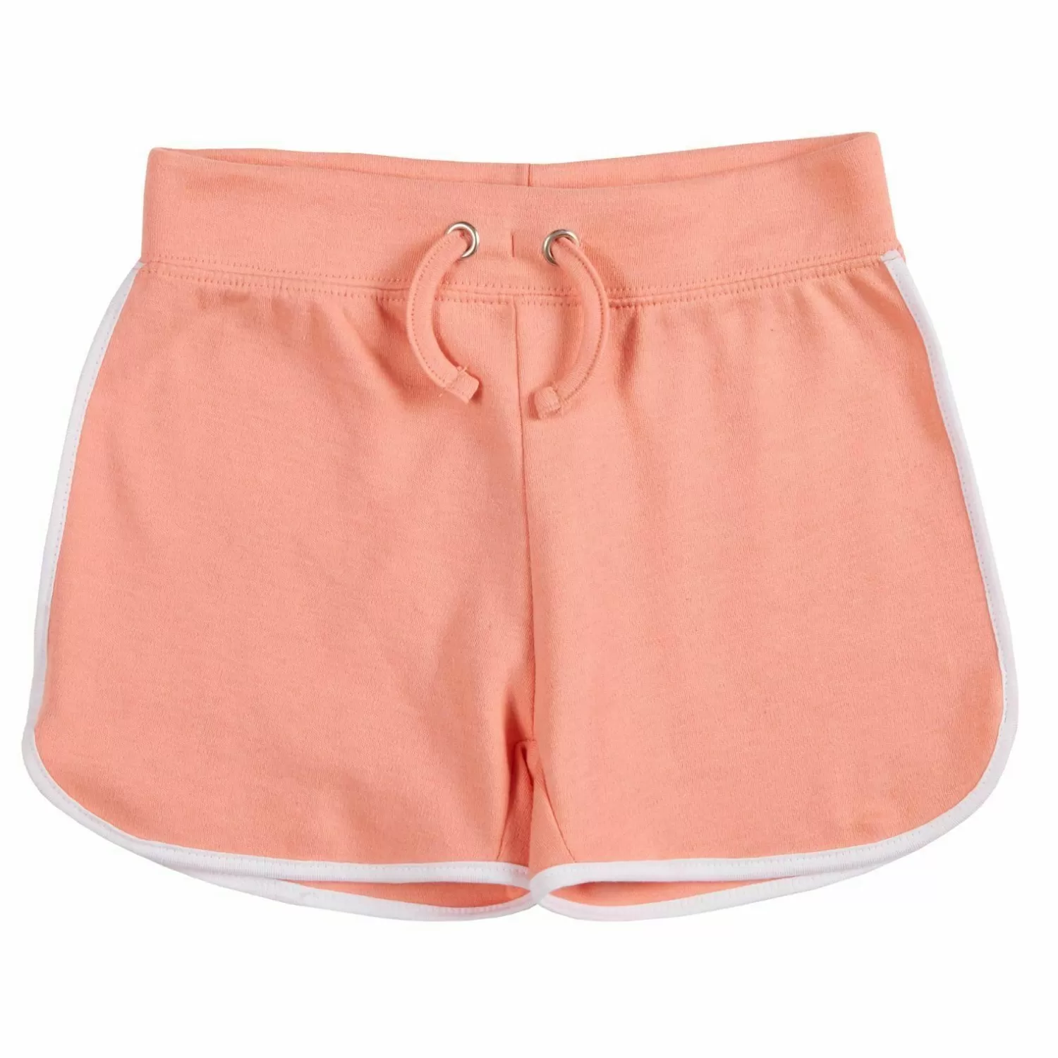 Kids Red Melon Girls Jersey Cotton Shorts - Coral