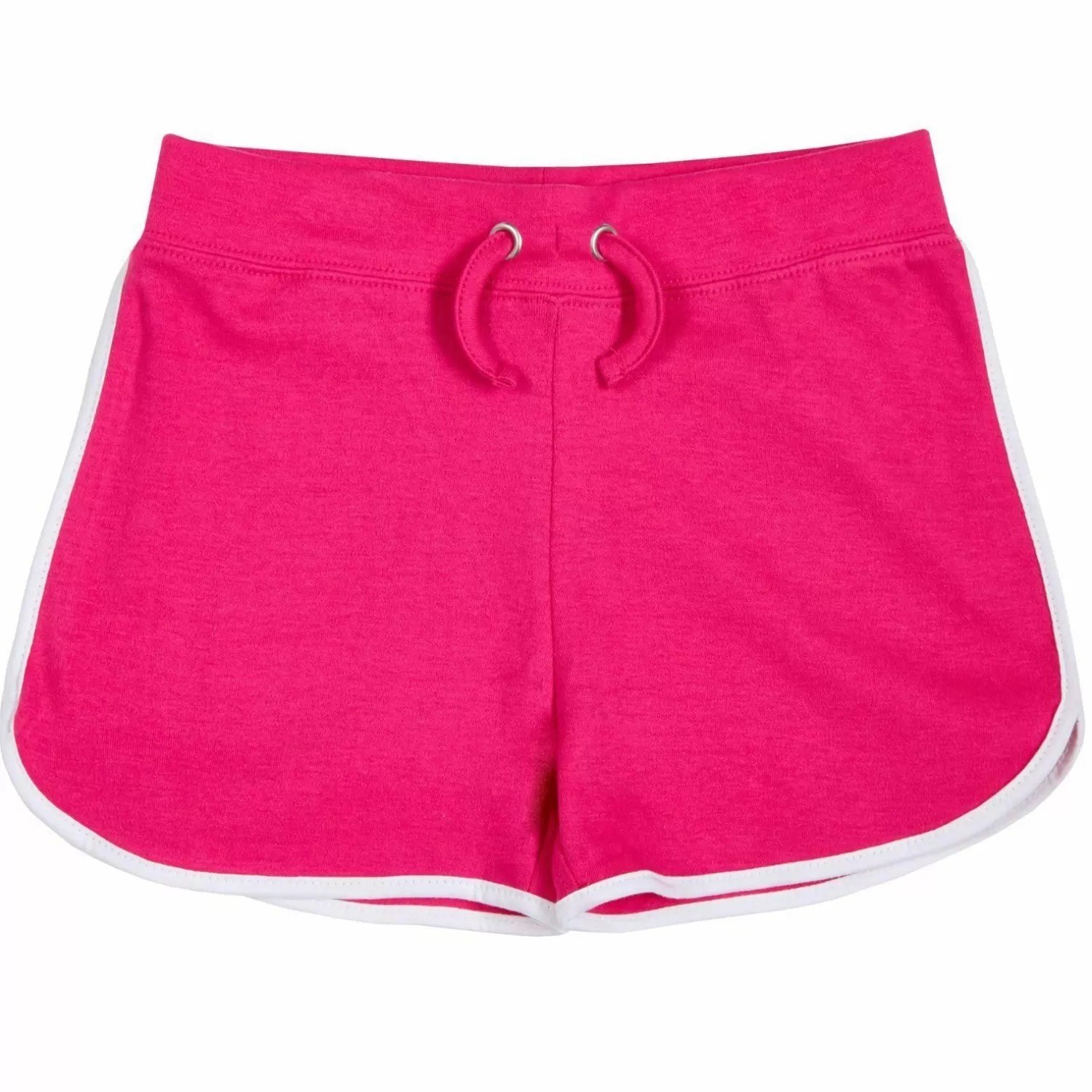 Kids Red Melon Girls Jersey Cotton Shorts - Hot Pink