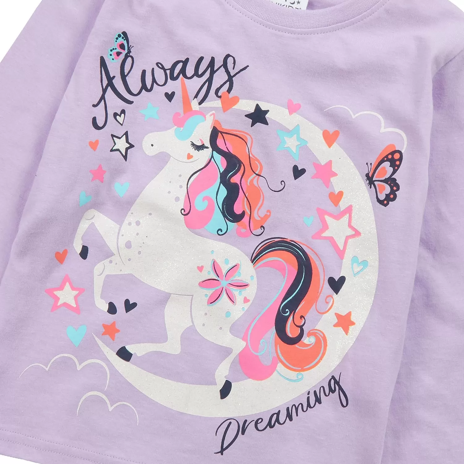 Kids Minikidz Girls Night Time Unicorn Long Pyjamas