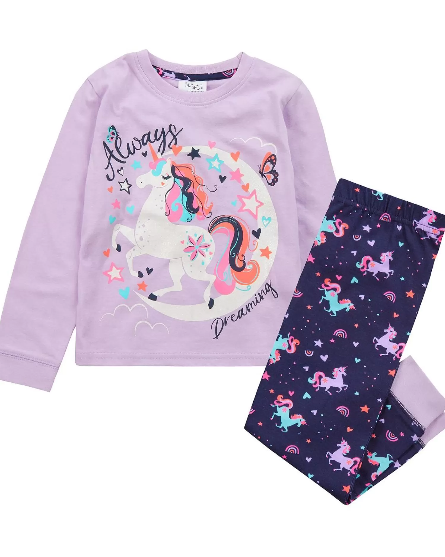 Kids Minikidz Girls Night Time Unicorn Long Pyjamas