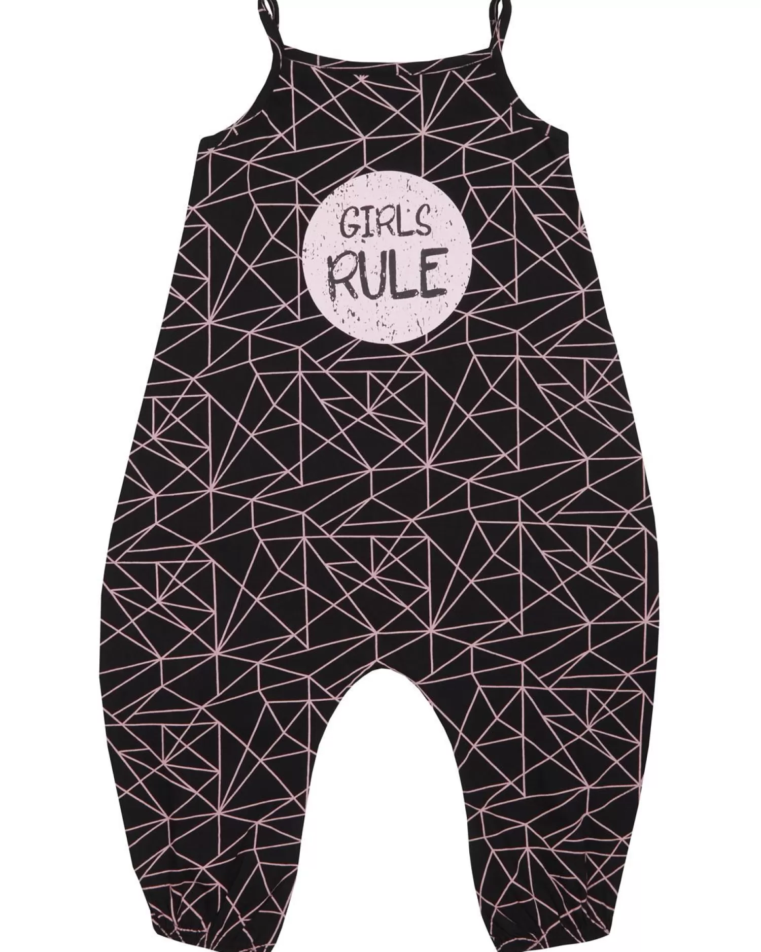 Kids Minikidz Girls Sleeveless Geometric Playsuit - Black