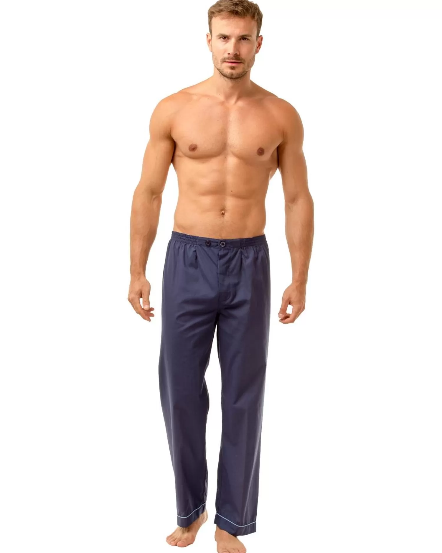 Men Haigman 2 Pack Pyjama Bottoms - Navy/Pale Blue