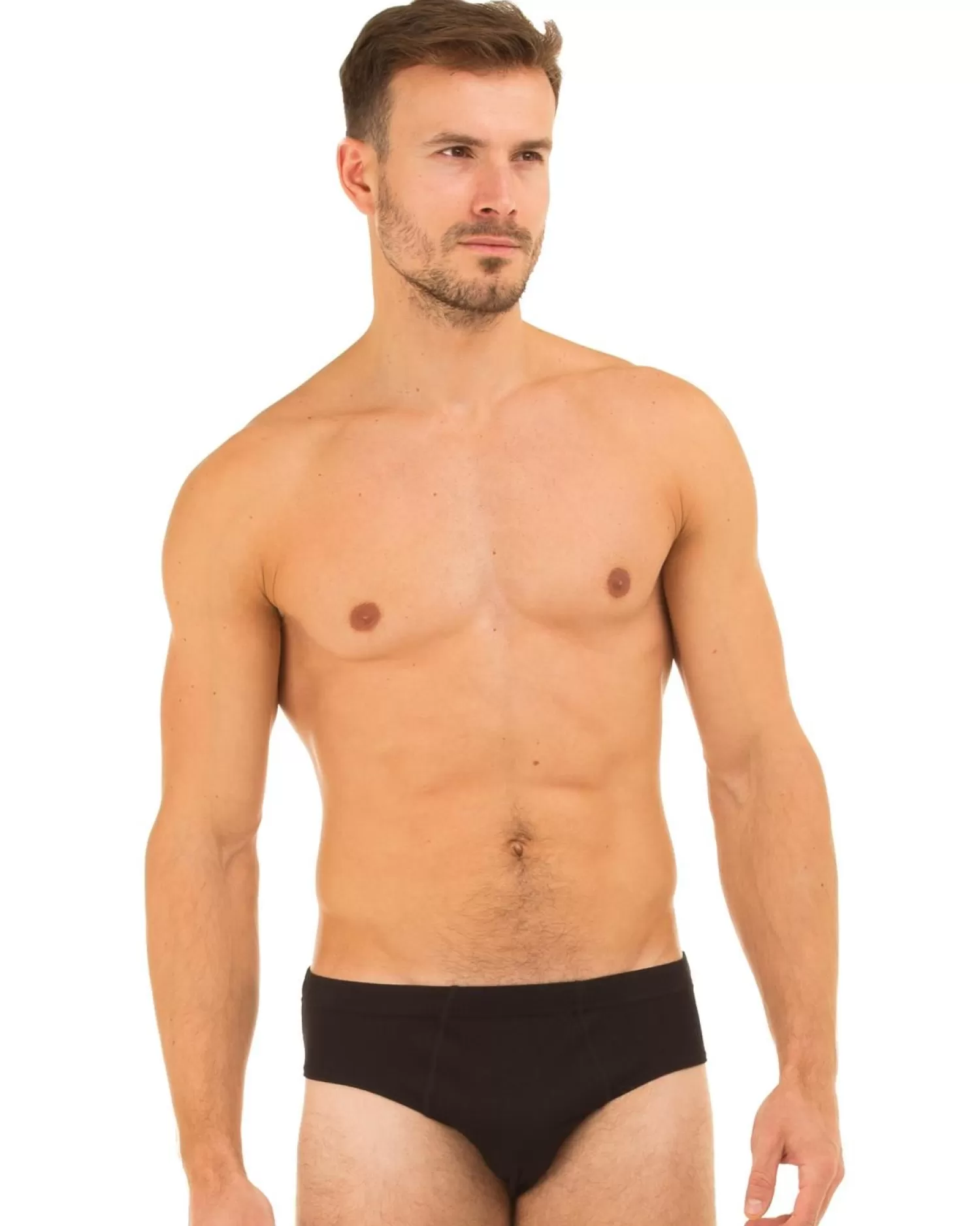 Men Haigman 3 Pack 100% Cotton Slip Briefs - Black