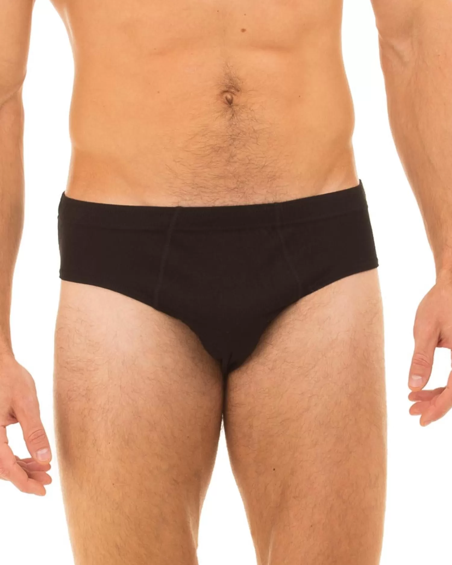 Men Haigman 3 Pack 100% Cotton Slip Briefs - Black