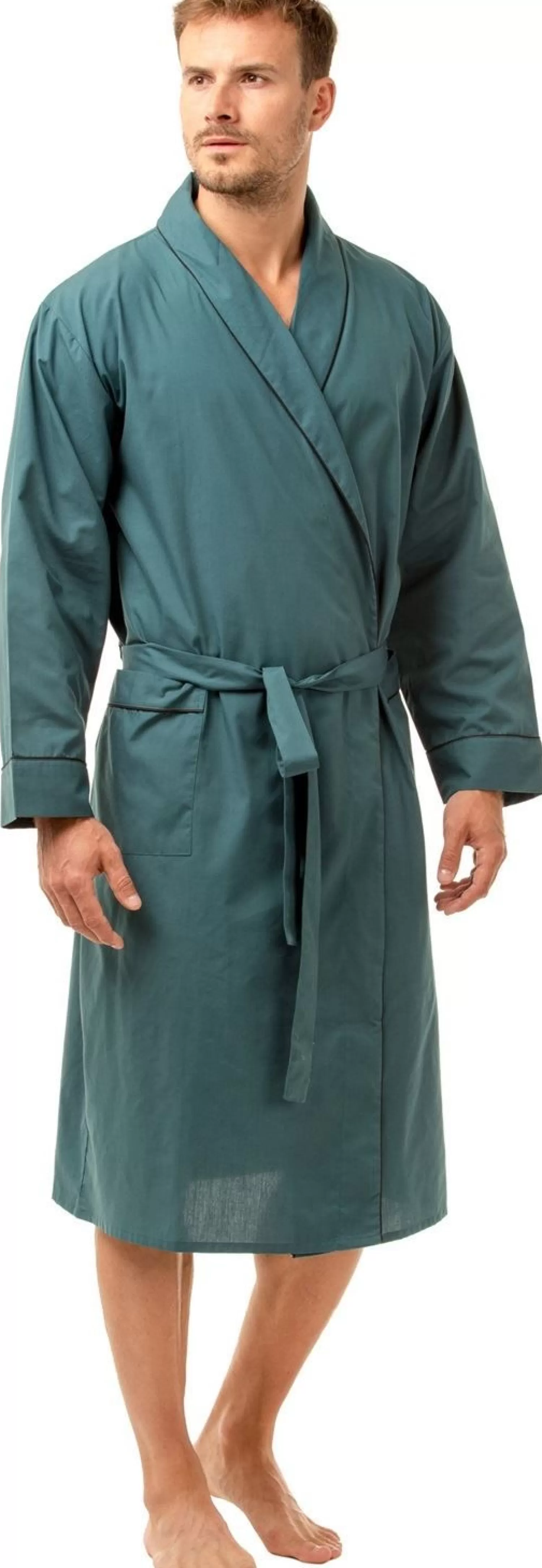 Men Haigman Poly/Cotton Dressing Gown - Teal