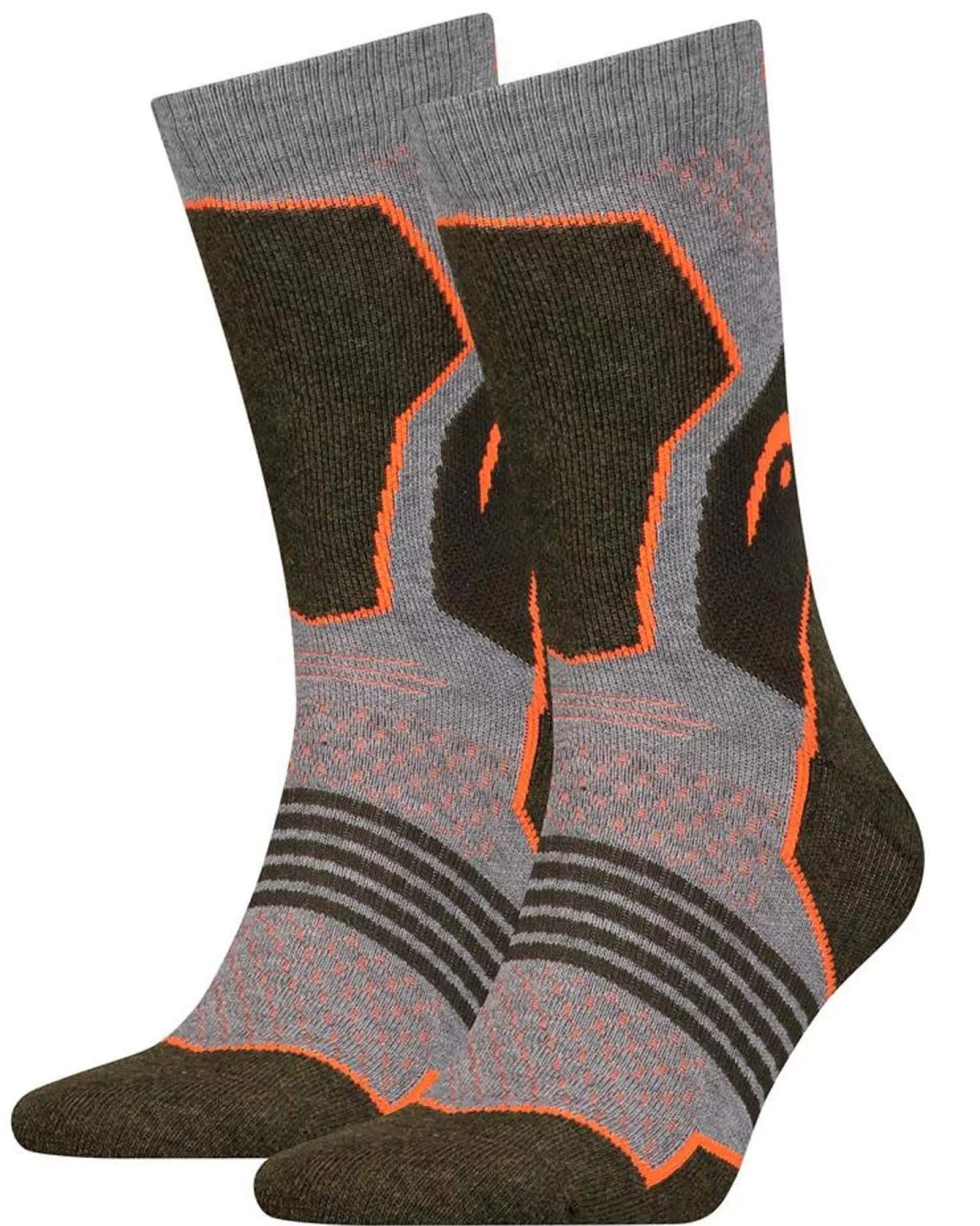 Men HEAD 2 Pack Hiking Crew Socks - Forest