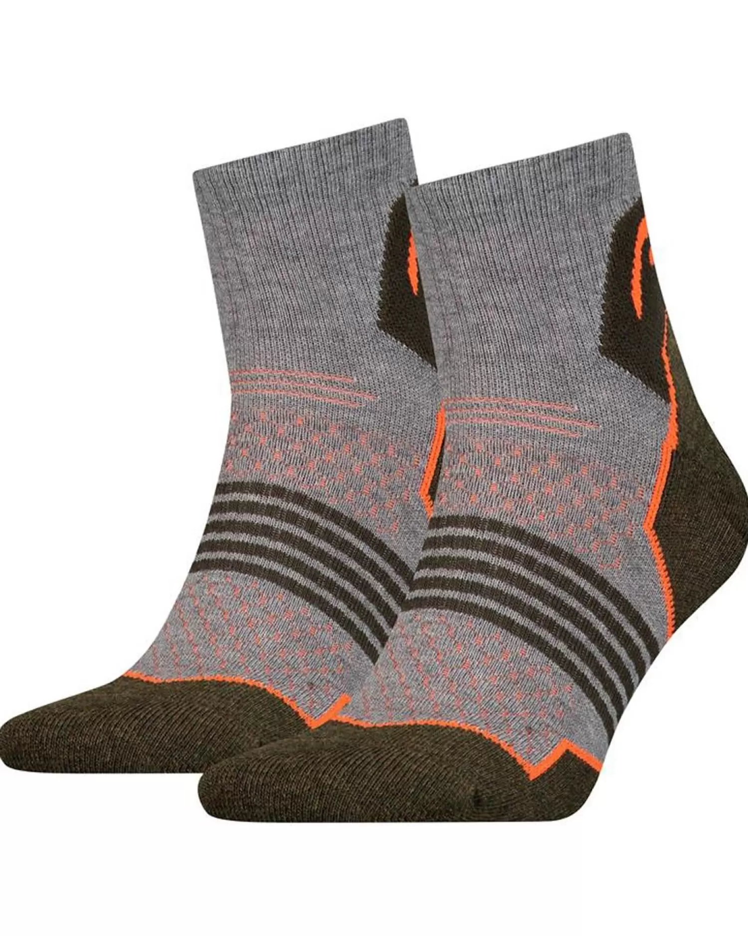 Men HEAD 2 Pack Hiking Quarter Socks - Forest