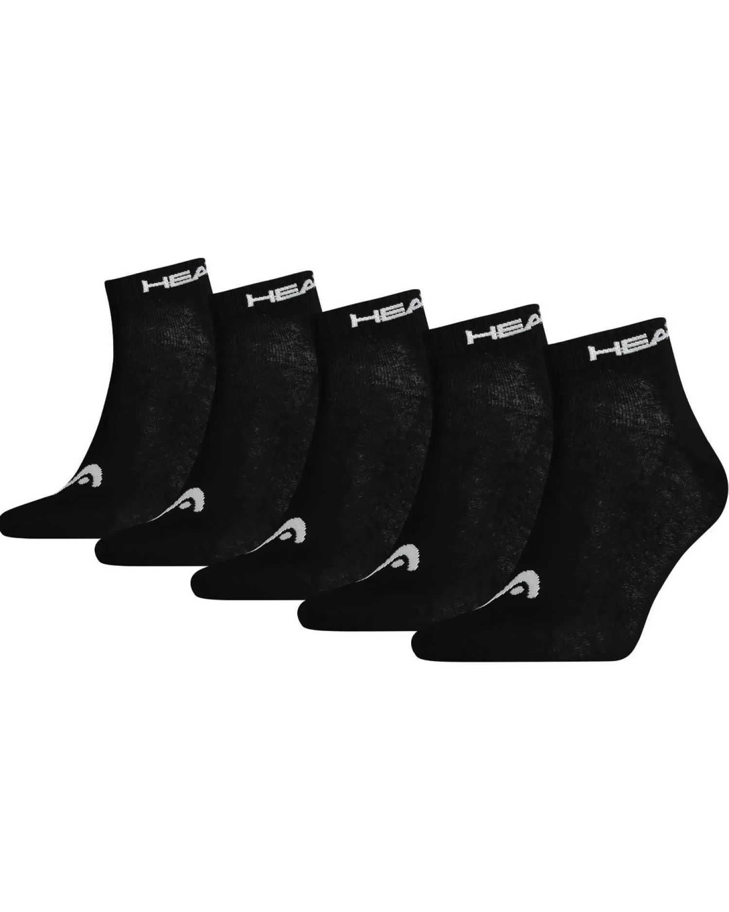 Men HEAD 5 Pack Quarter Socks - Black