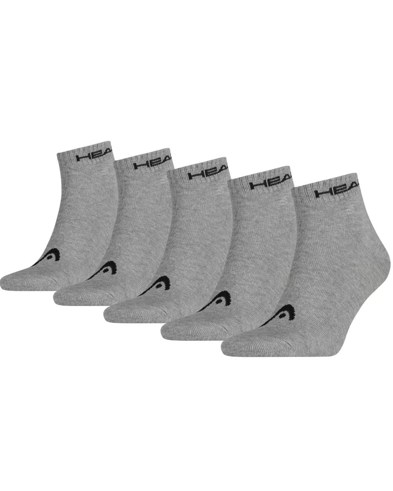 Men HEAD 5 Pack Quarter Socks - Grey