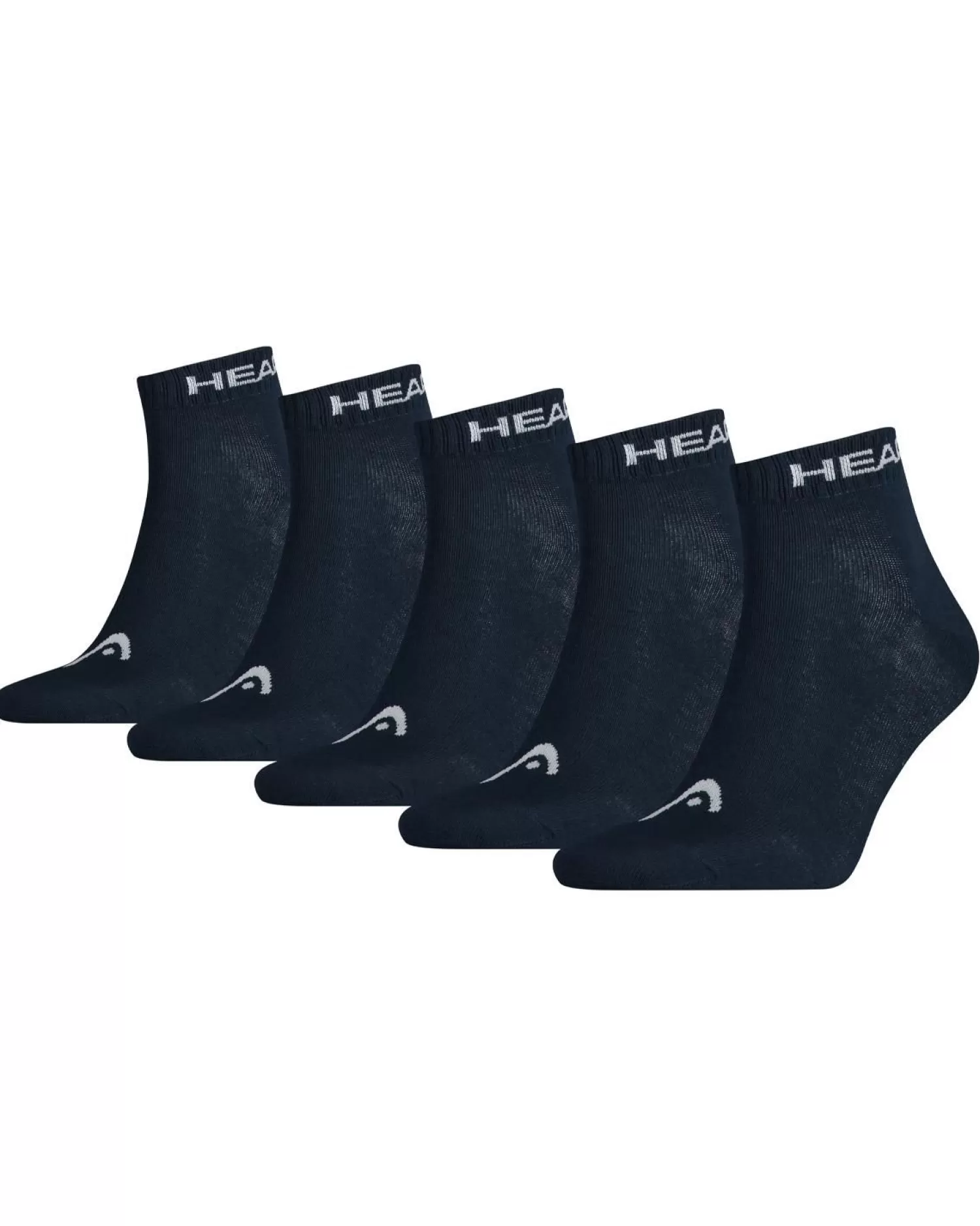 Men HEAD 5 Pack Quarter Socks - Navy