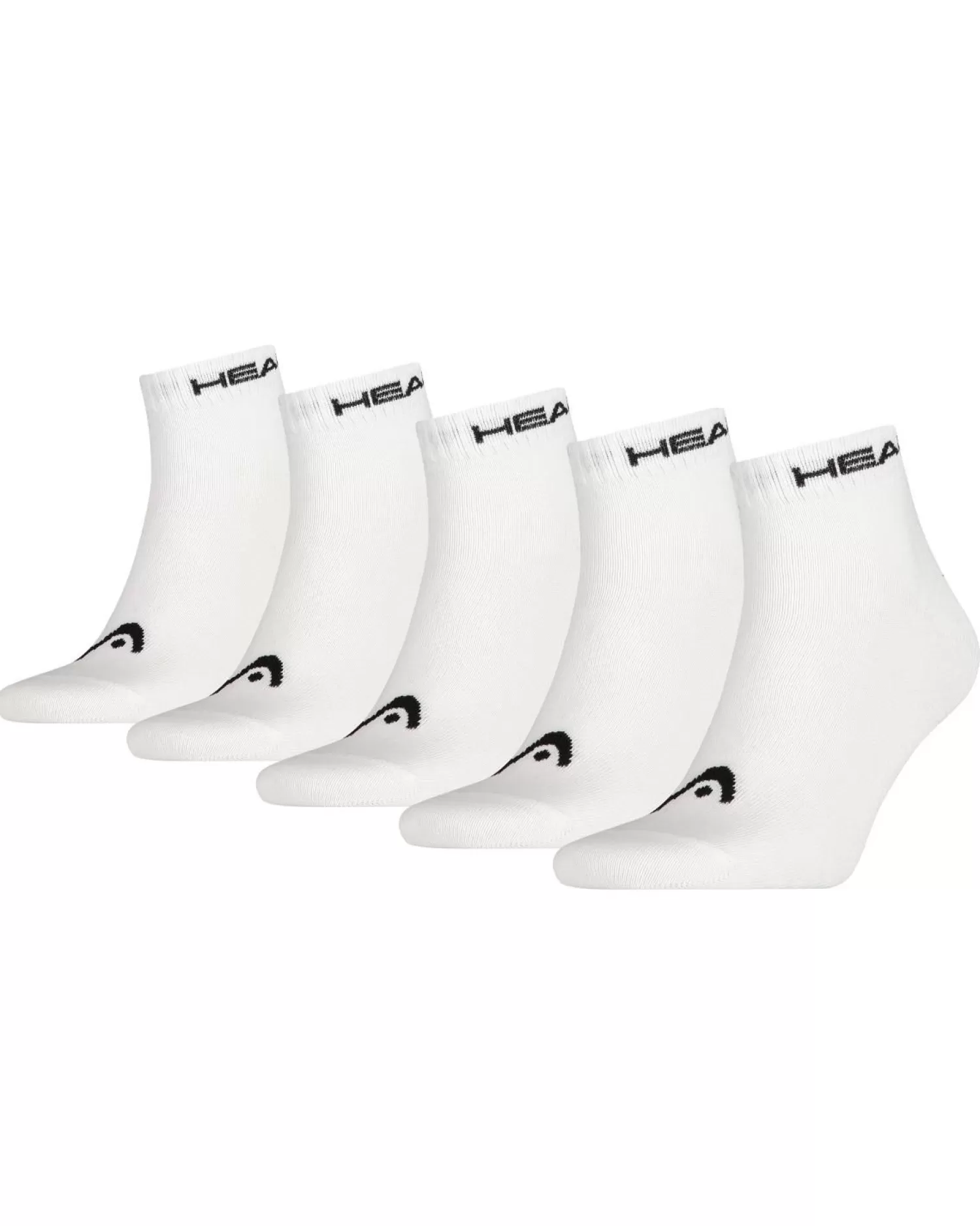 Men HEAD 5 Pack Quarter Socks - White