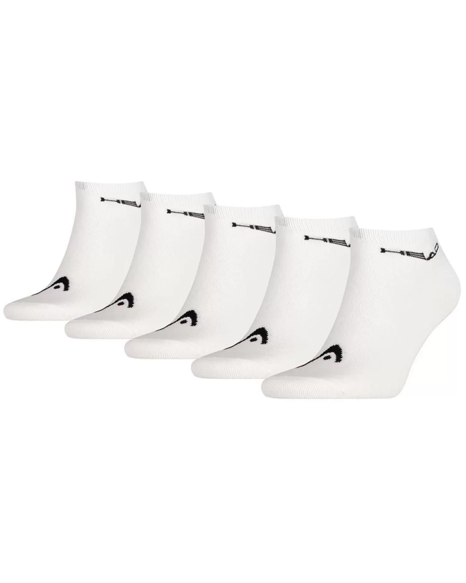 Men HEAD 5 Pack Sneaker Socks - White