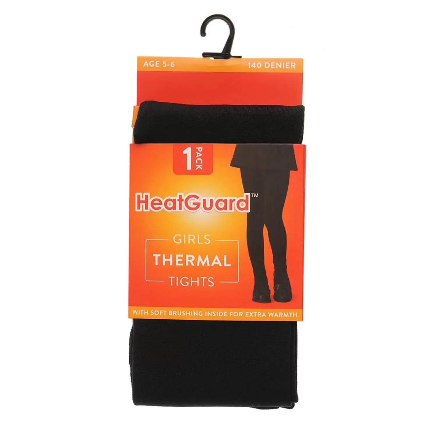 Kids HeatGuard Girls Black Thermal Tights