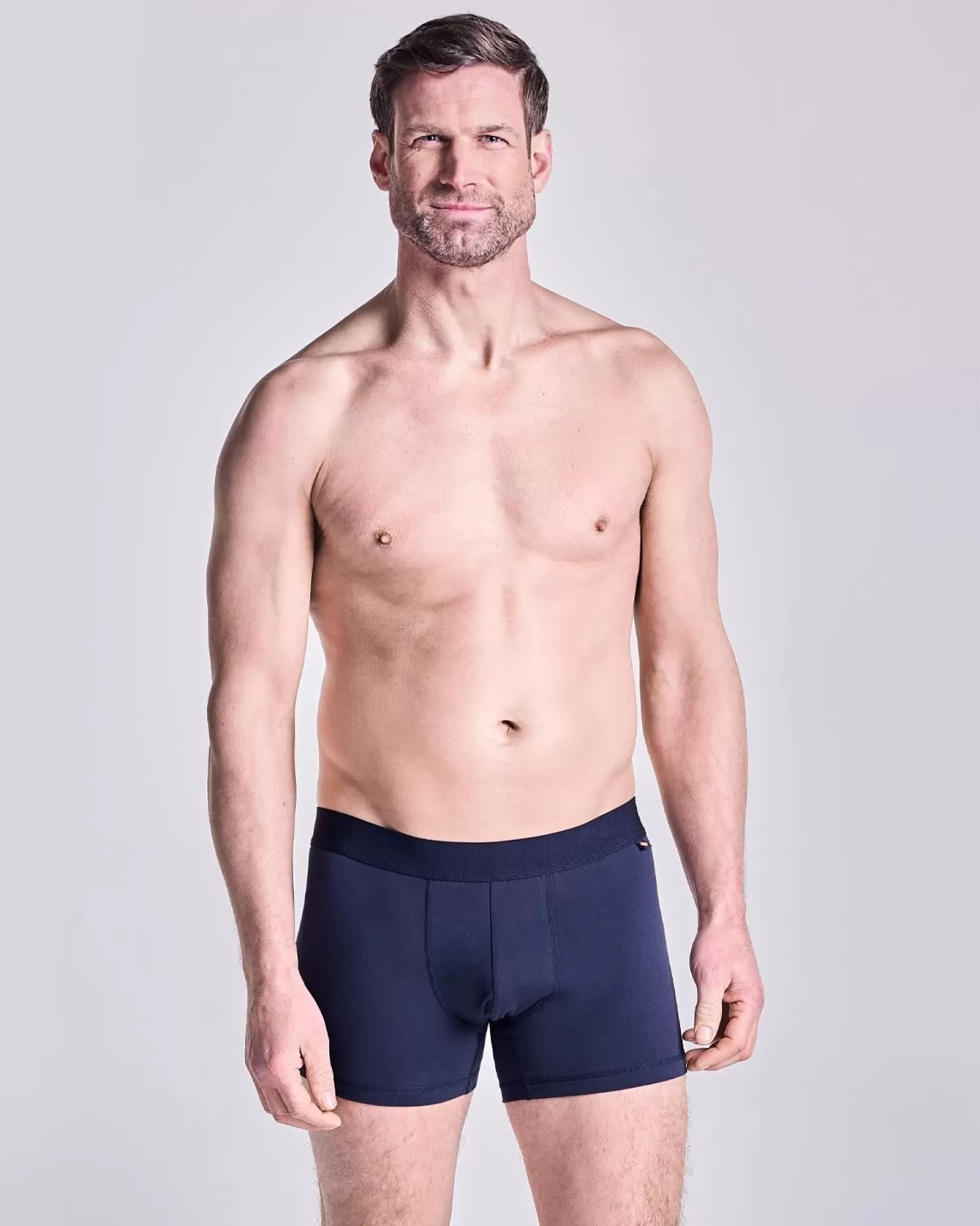 Men HJ Hall 2 Pack Mens Cotton Stretch Trunks - Navy