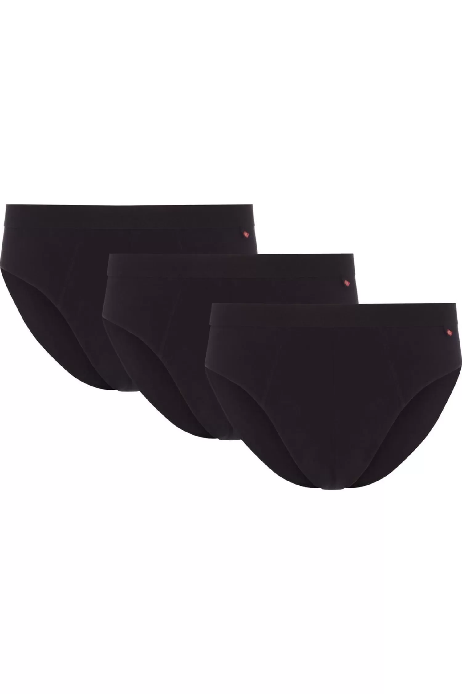 Men HJ Hall 3 Pack Mens Cotton Stretch Slip Briefs - Black