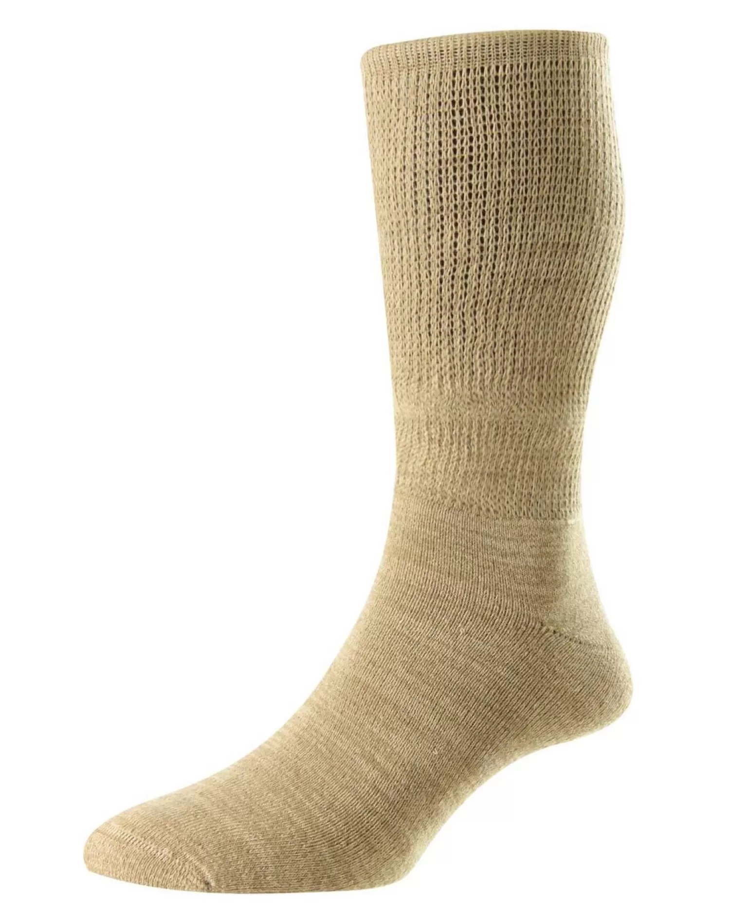 Men HJ Hall Lightweight Diabetic Socks - Mink/Oatmeal