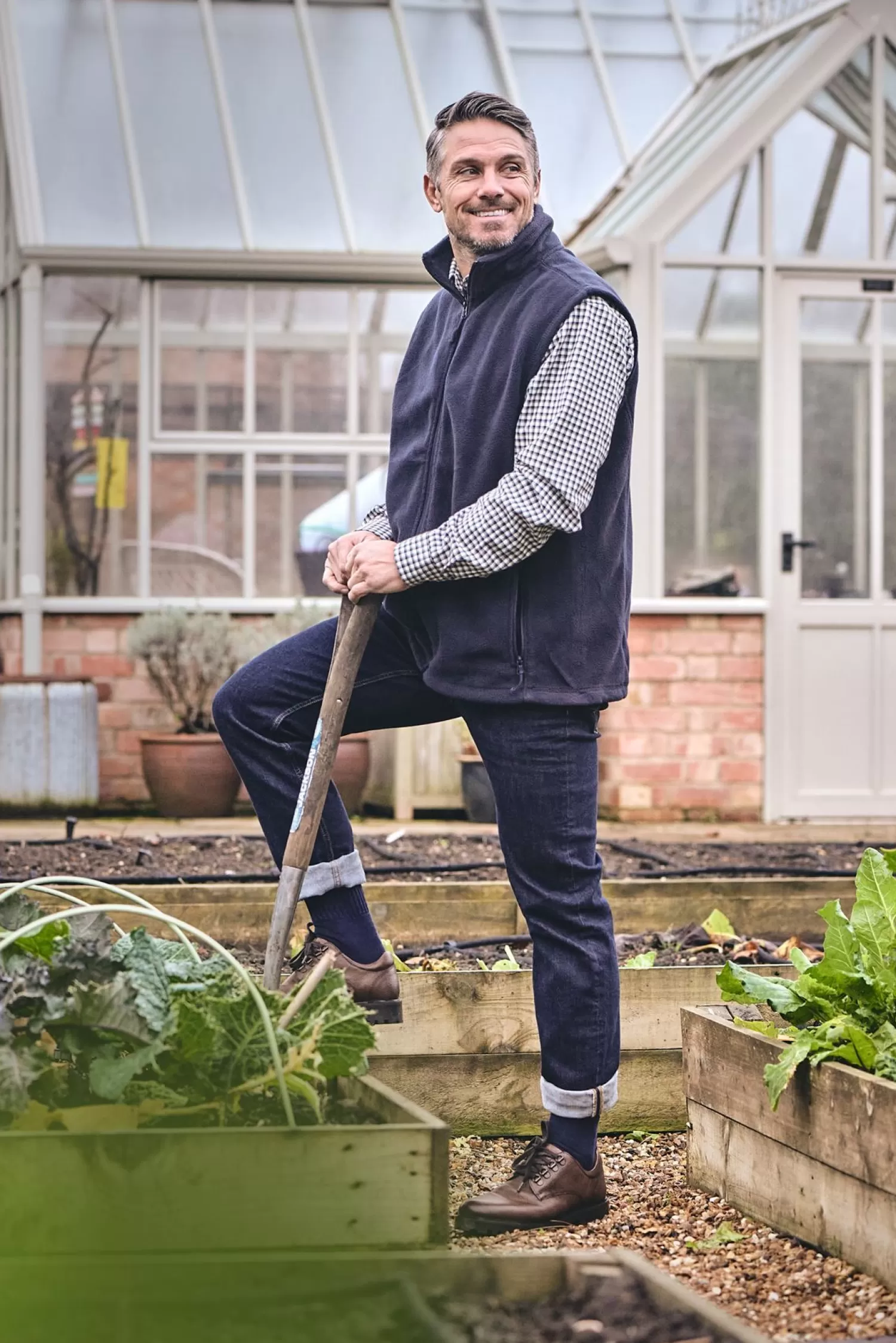 Men HJ Hall Mens Comfort Top Gardening Socks - Navy