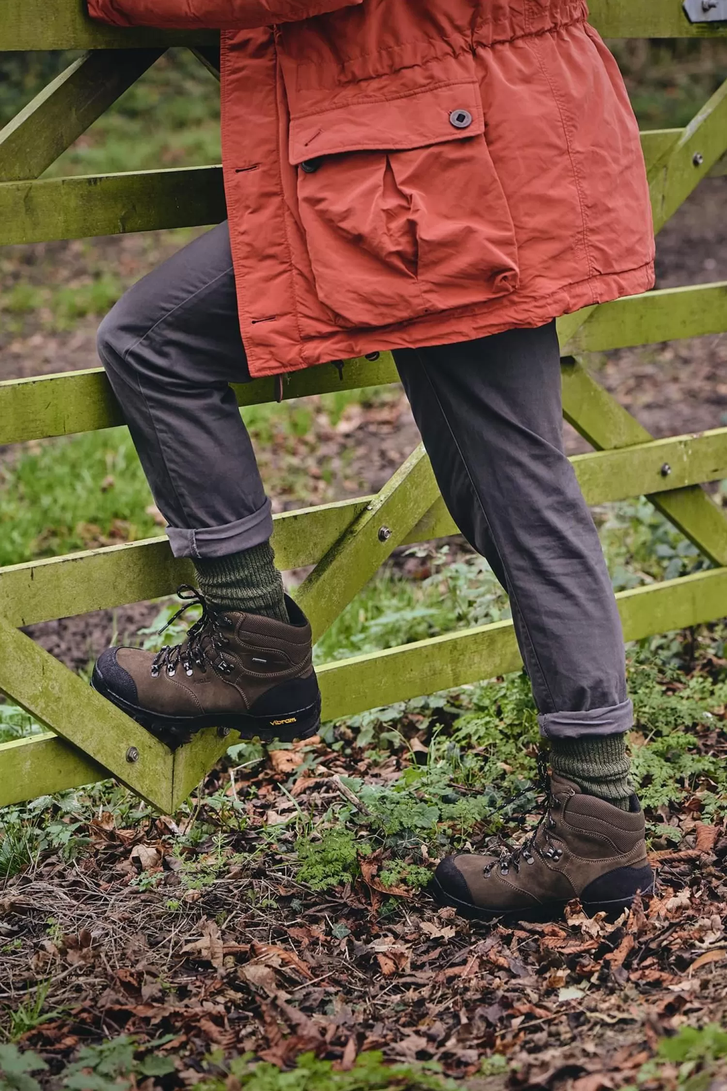 Men HJ Hall Mens Commando Wool Socks - Olive