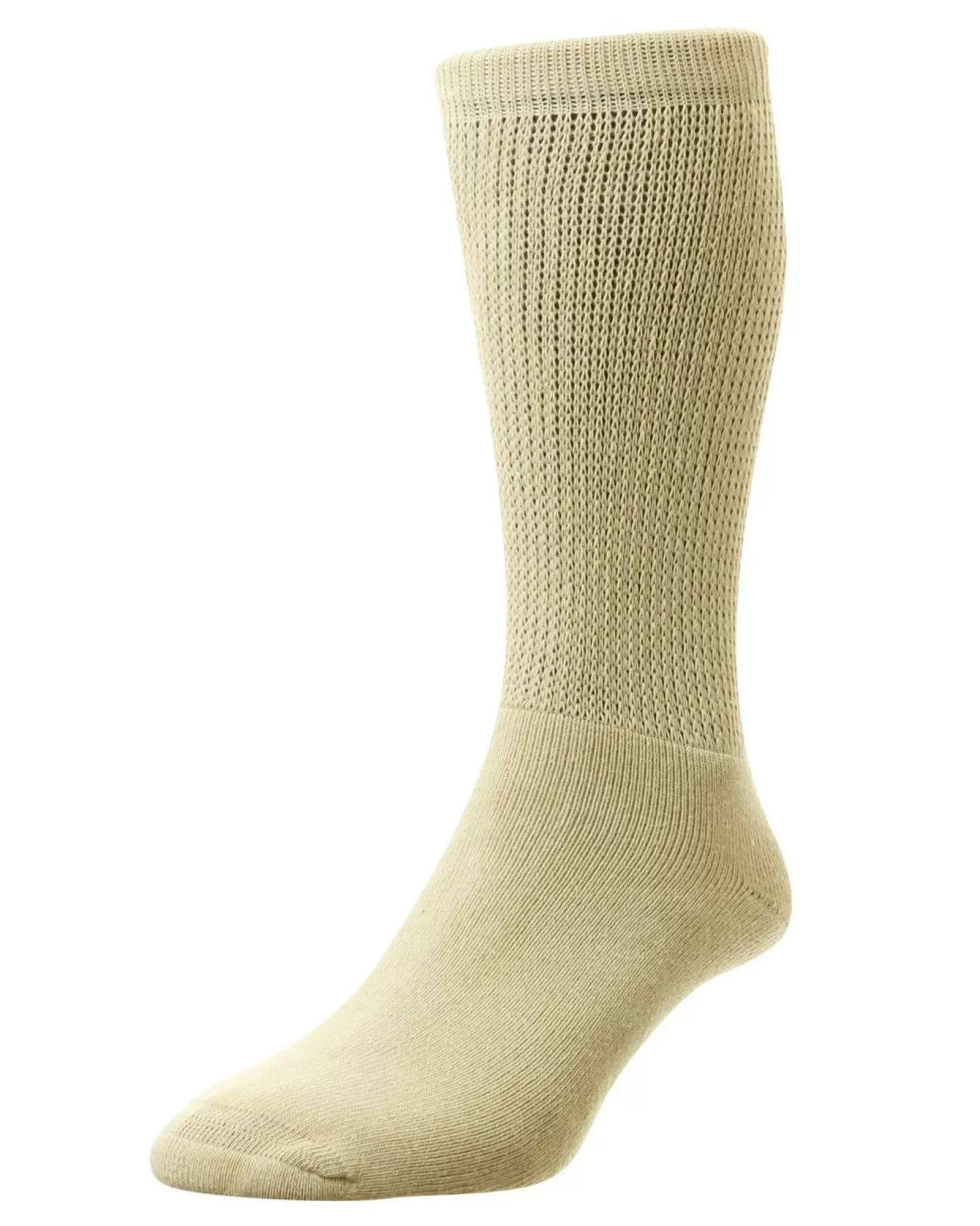 Men HJ Hall Mens Cotton Diabetic Socks - Oatmeal