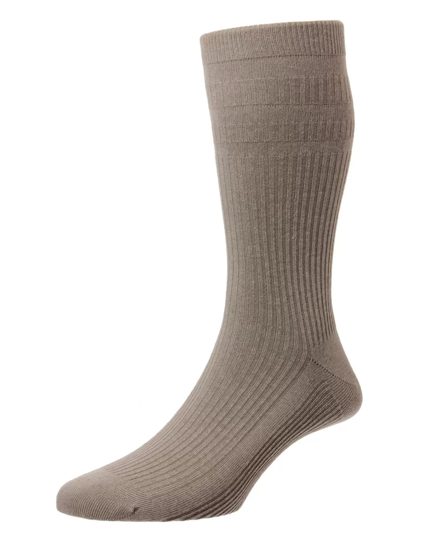 Men HJ Hall Mens Cotton Softop Socks - Mink