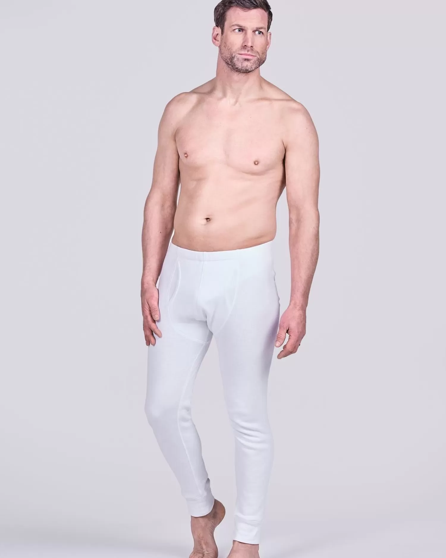 Men HJ Hall Mens Thermal Long Johns - White