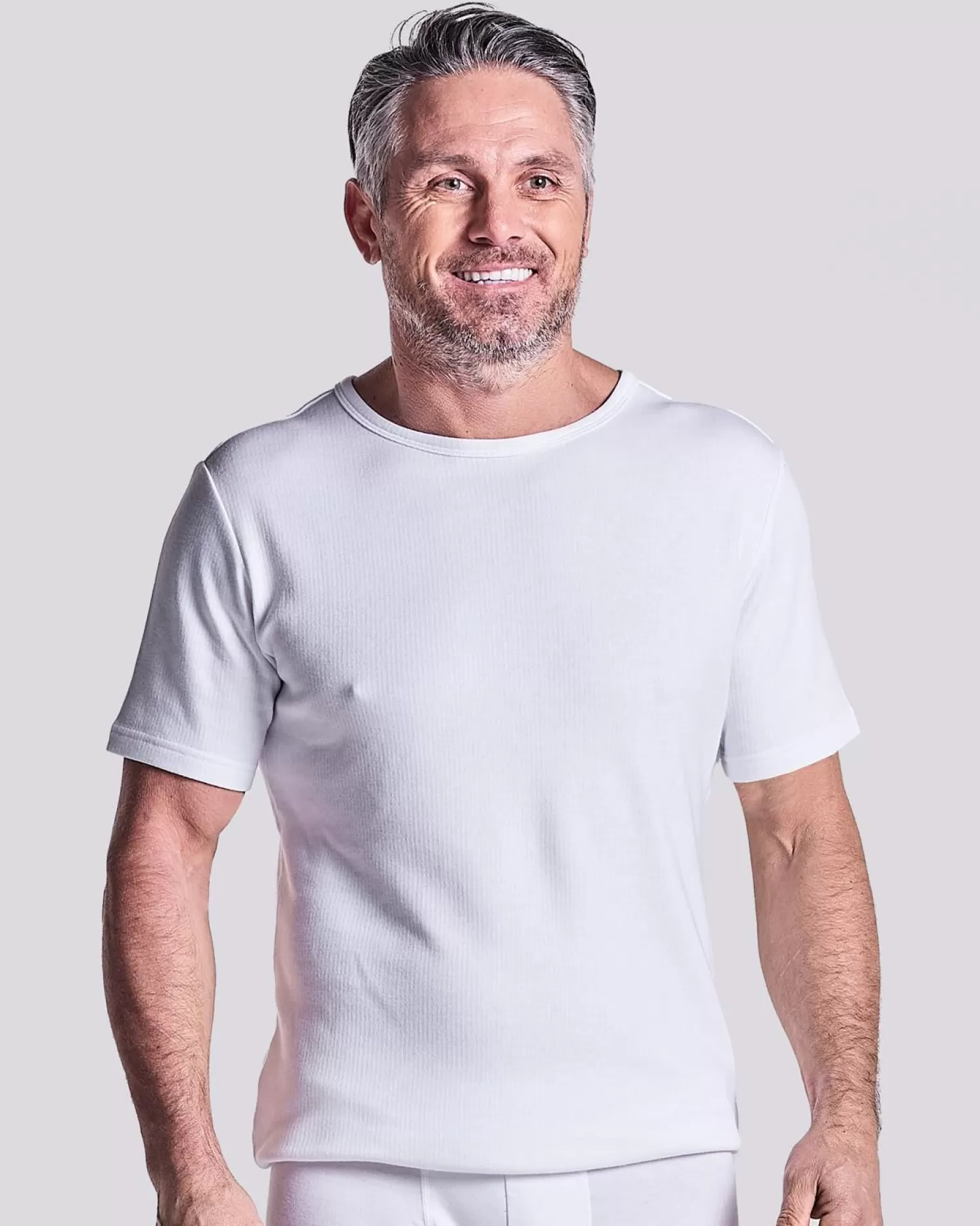 Men HJ Hall Mens Thermal Short Sleeve Top - White