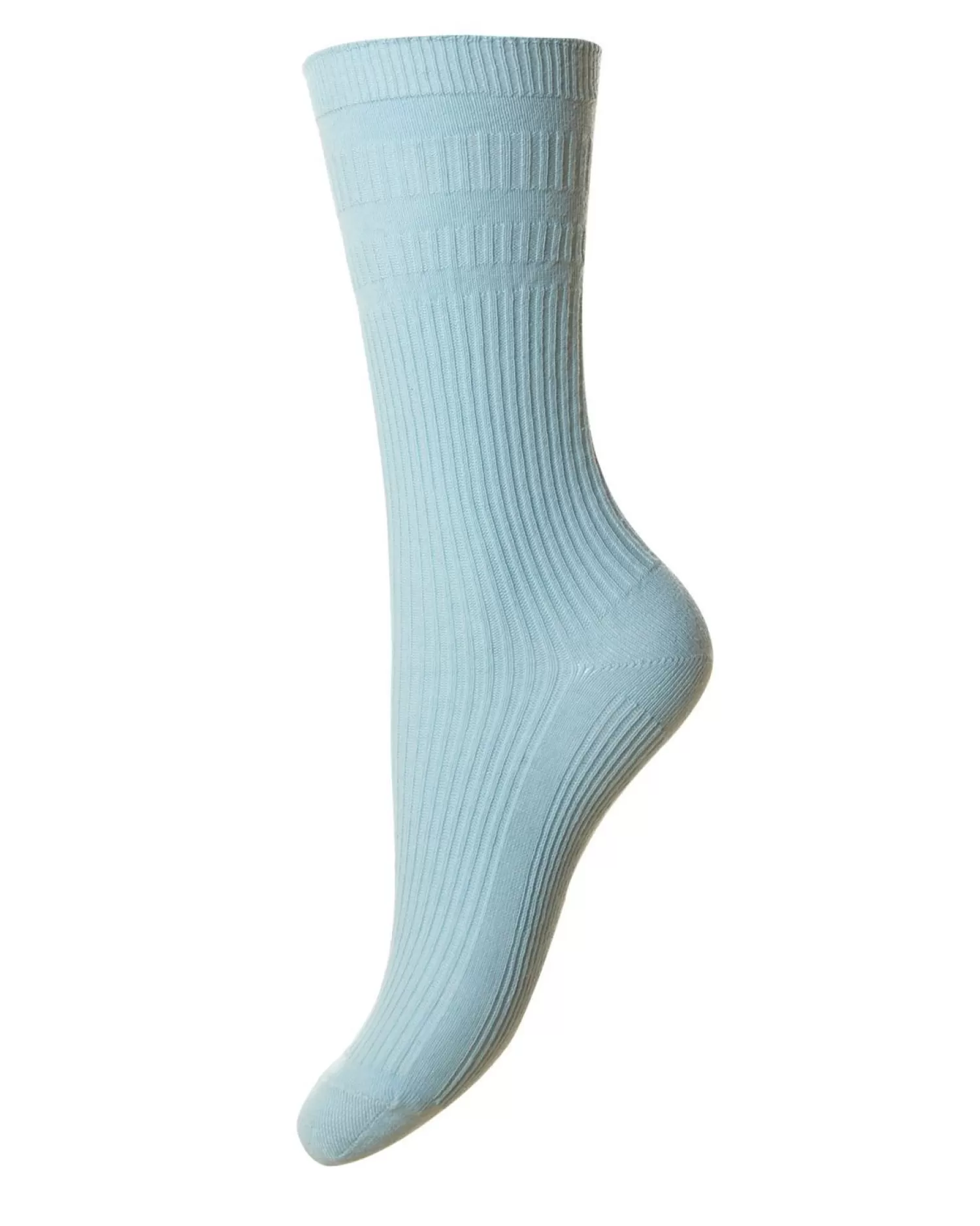 HJ Hall Socks | Womens Cotton Softop Socks - Duck Egg Blue