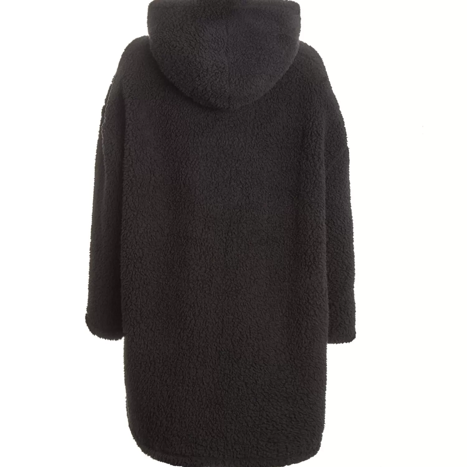 Men Huggable Borg Fleece Oversized Blanket Hoodie - Black