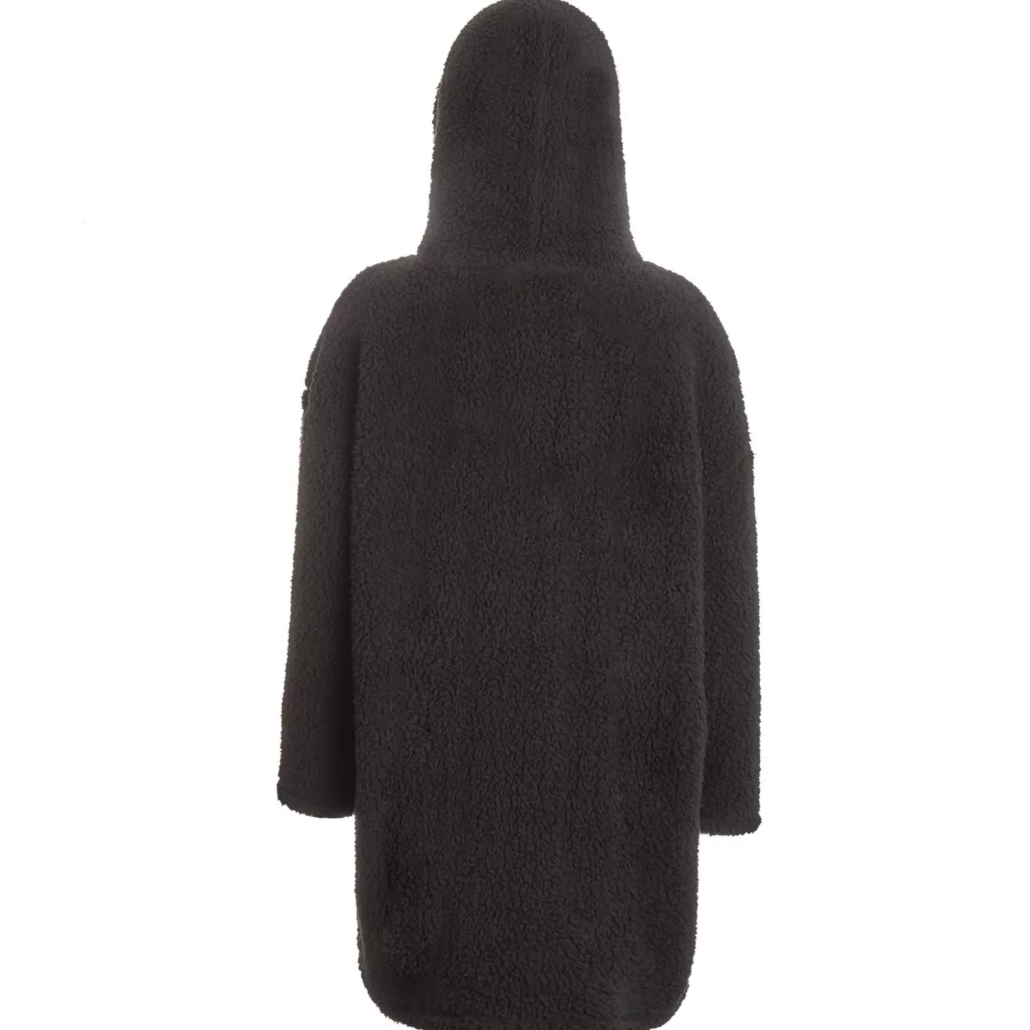 Men Huggable Borg Fleece Oversized Blanket Hoodie - Black