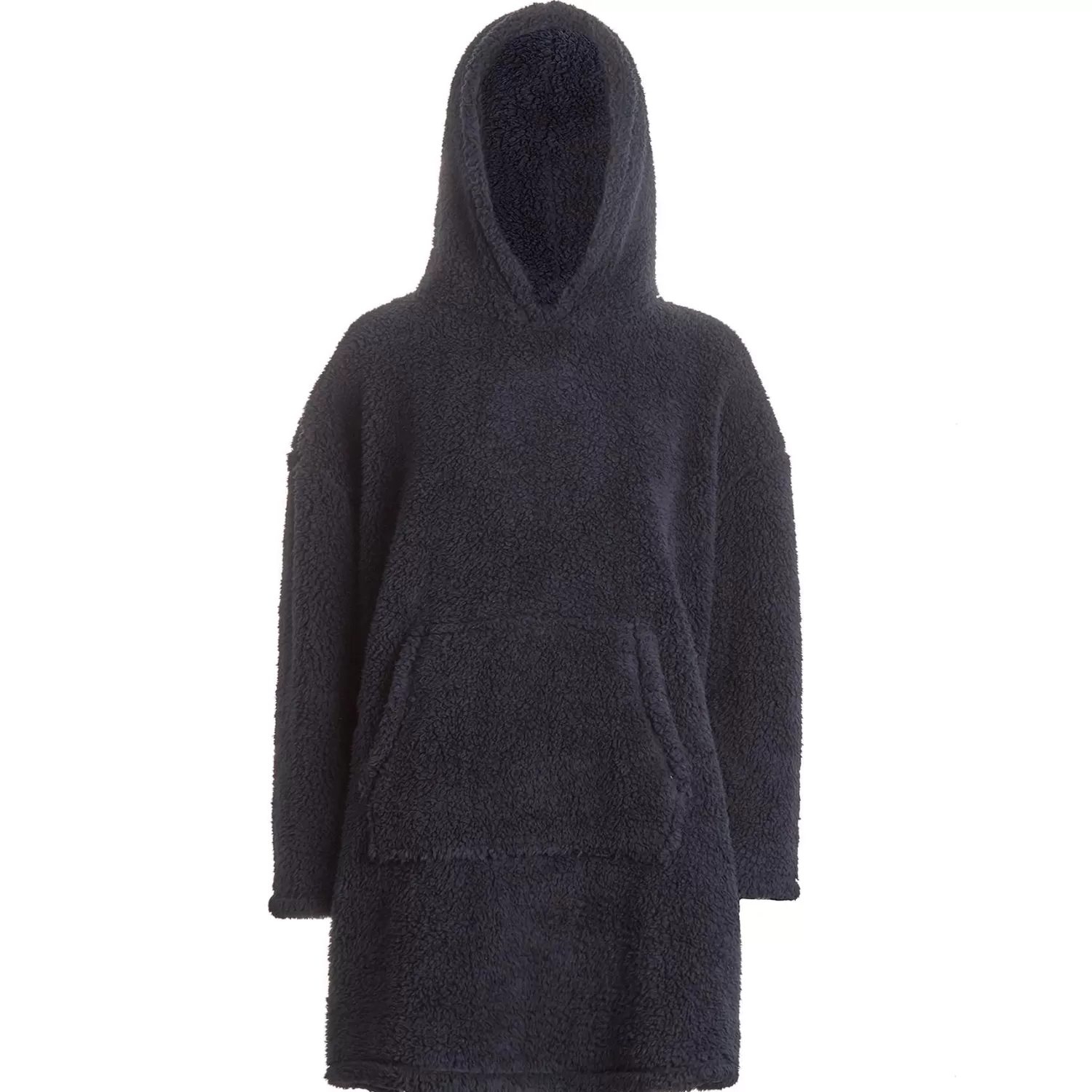 Men Huggable Borg Fleece Oversized Blanket Hoodie - Navy