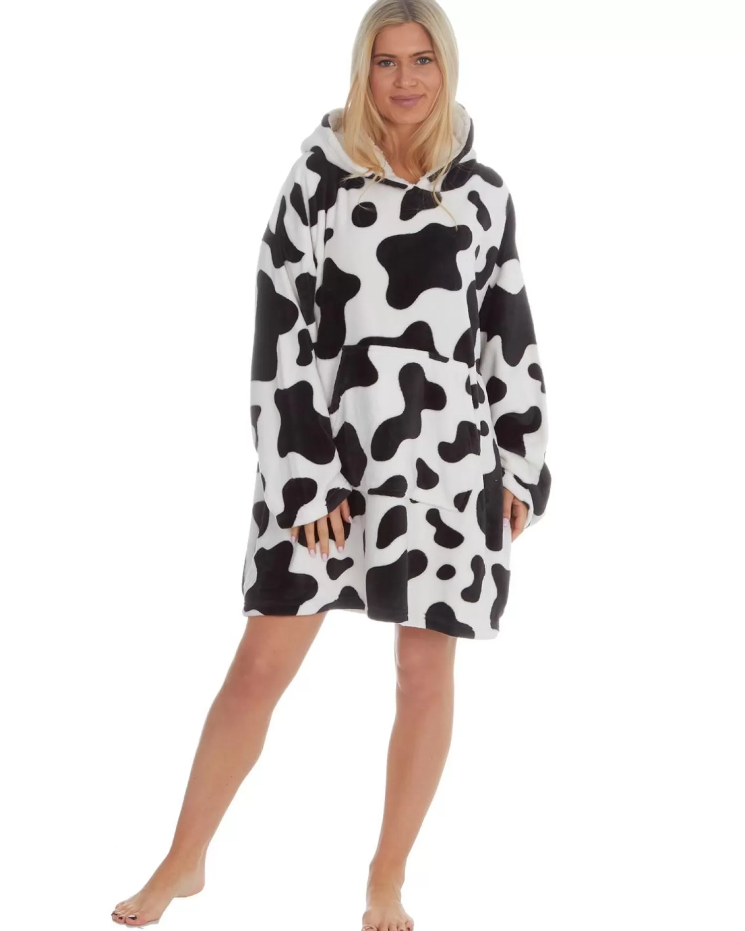 Huggable Loungewear | Cow Print Oversized Hoodie